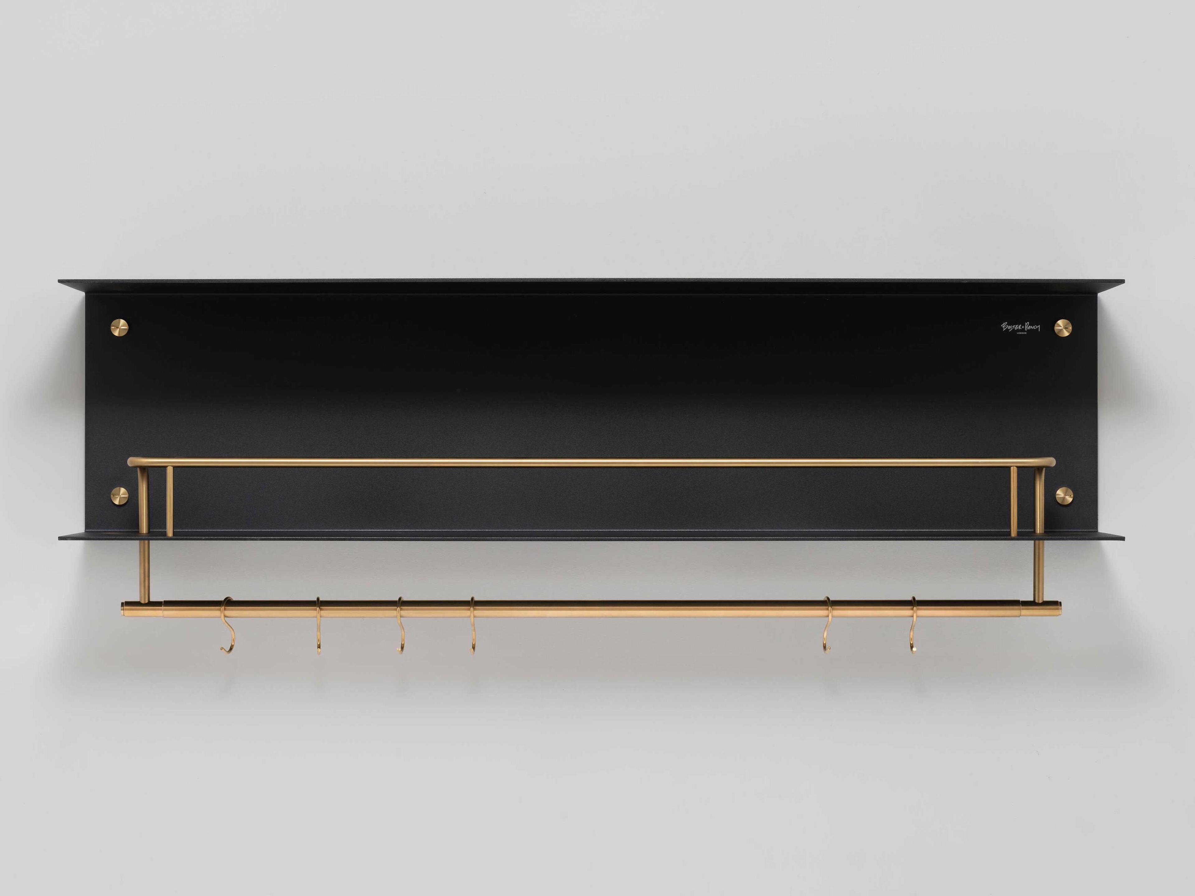 Buster + Punch Black Brass Hanger Kitchen Shelf