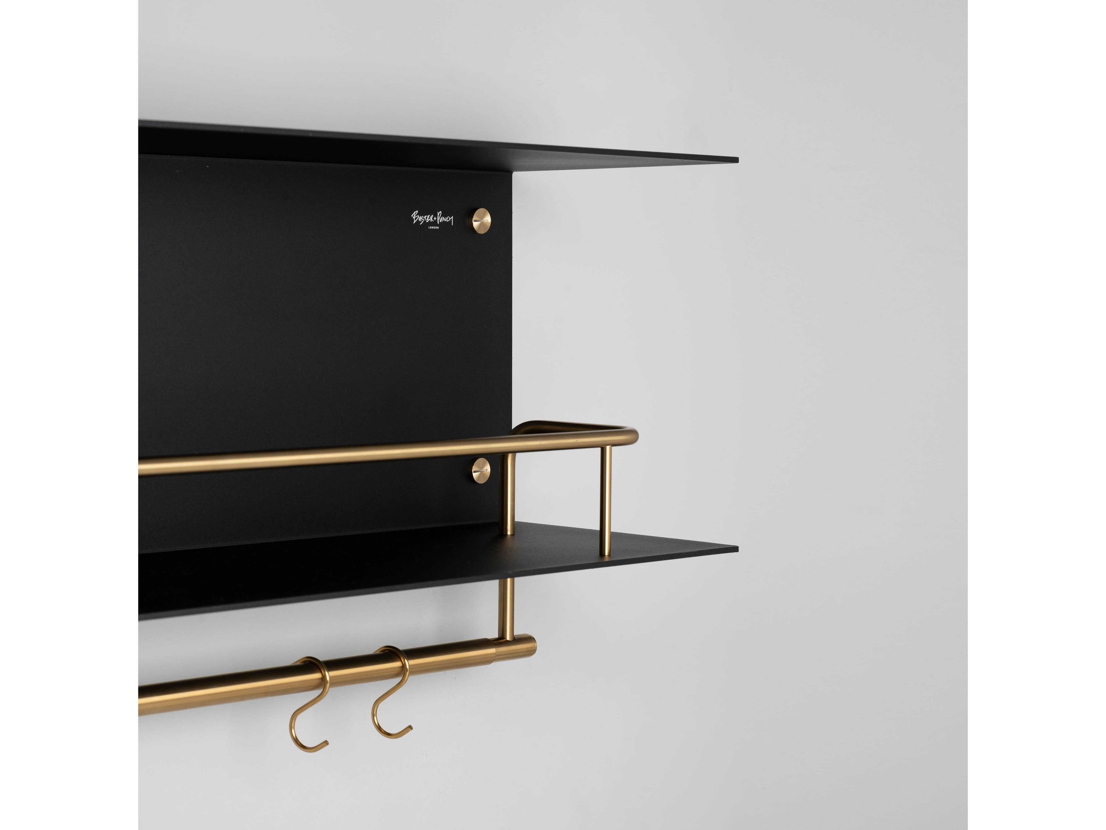 Buster + Punch Black Brass Hanger Kitchen Shelf