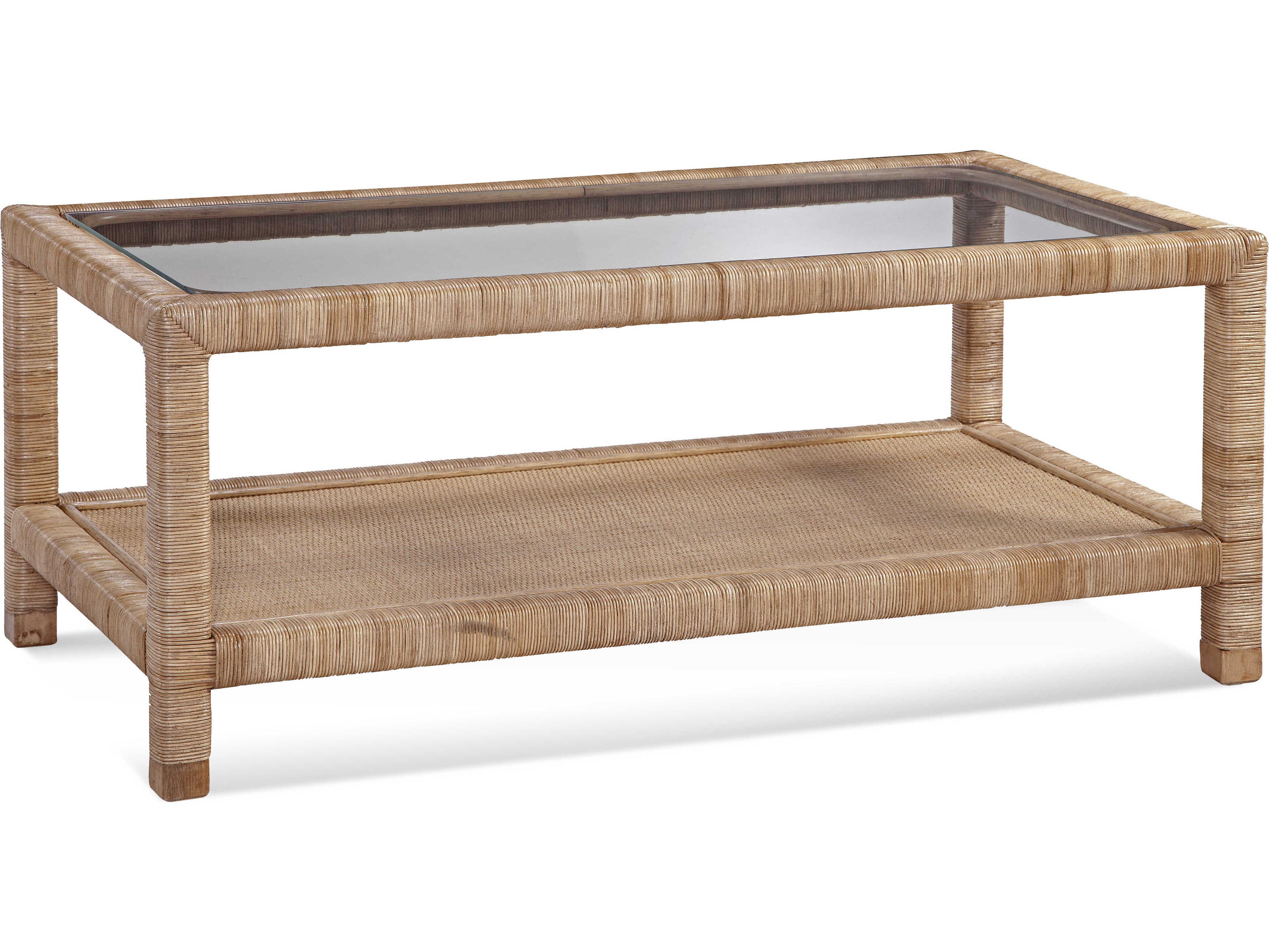 Pine Isle Rectangular Coffee Table with Glass Top