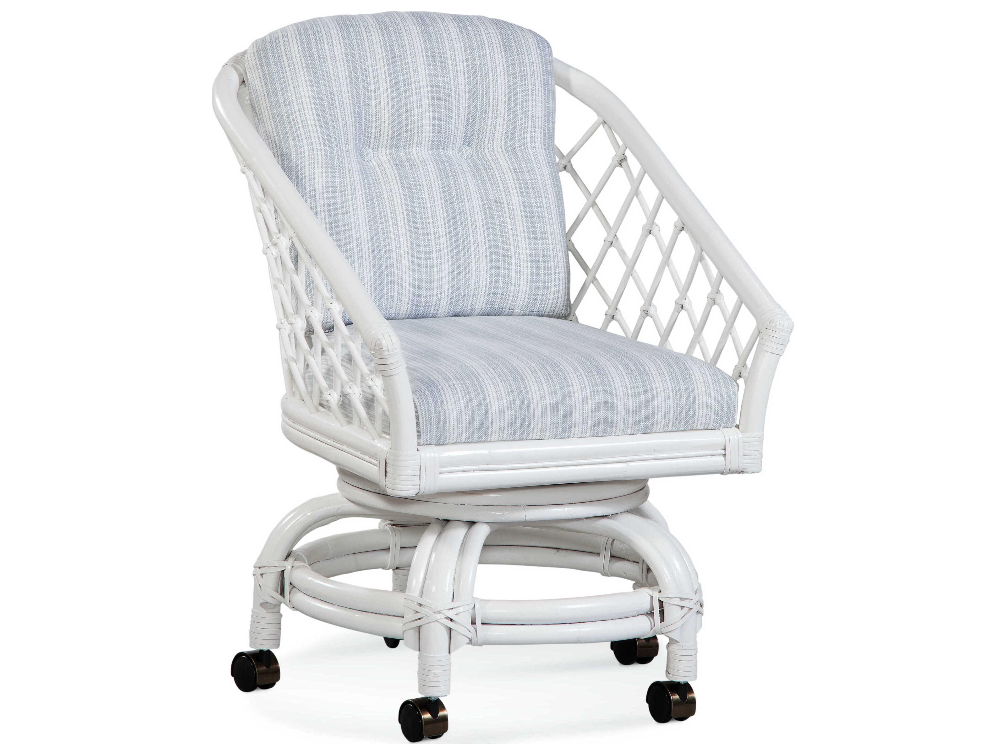 Kent White Upholstered Swivel Computer Office Chair