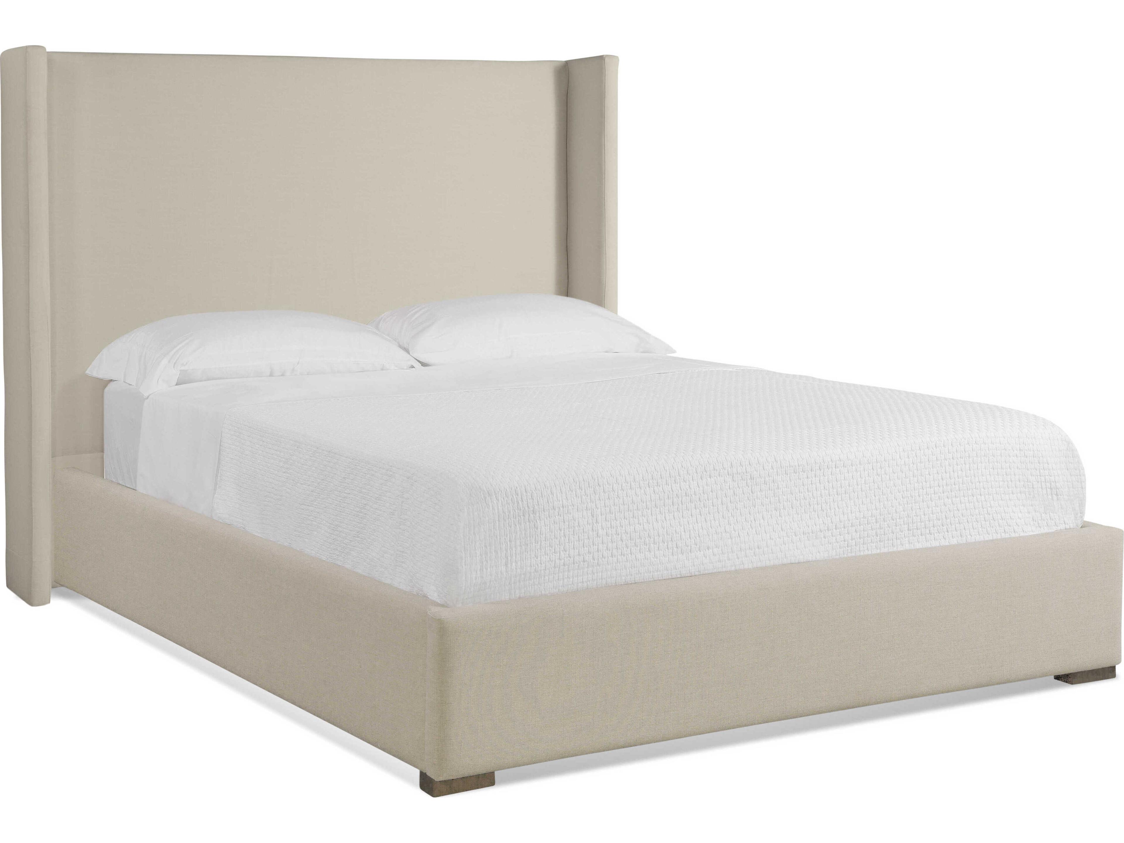 Georgia Beige Hardwood Wood Queen Platform Bed