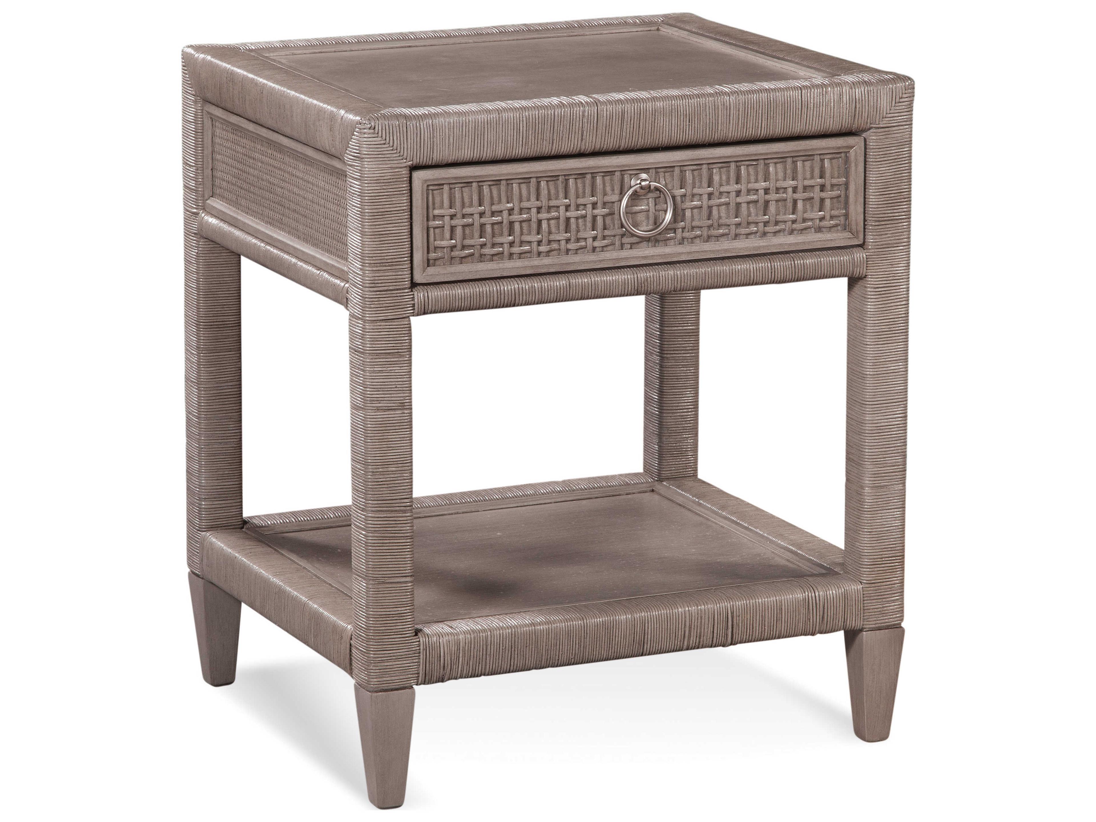 Naples 1-Drawer Gray Hardwood Nightstand
