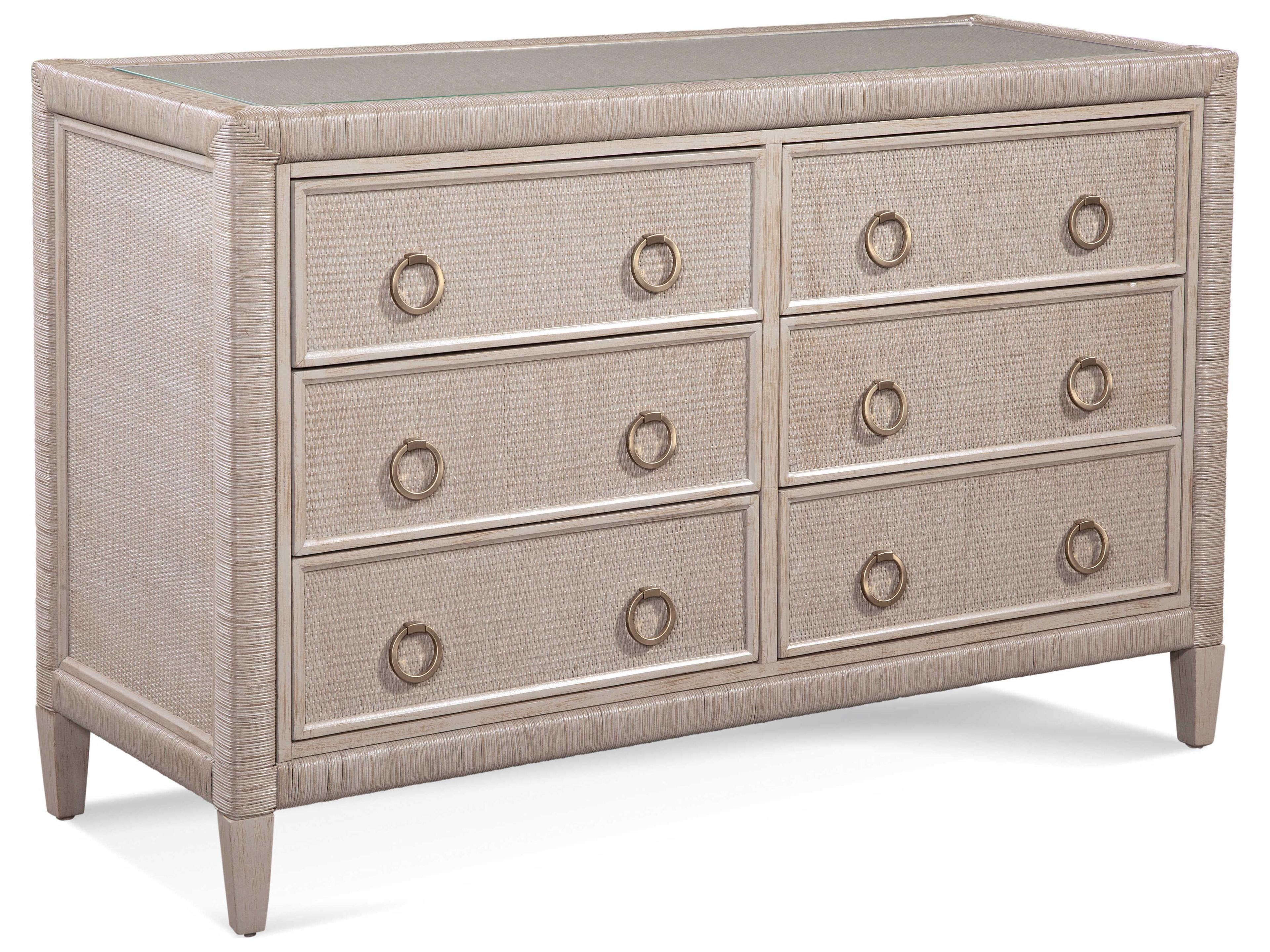 Sabal Bay 6-Drawers Beige Rattan Double Dresser