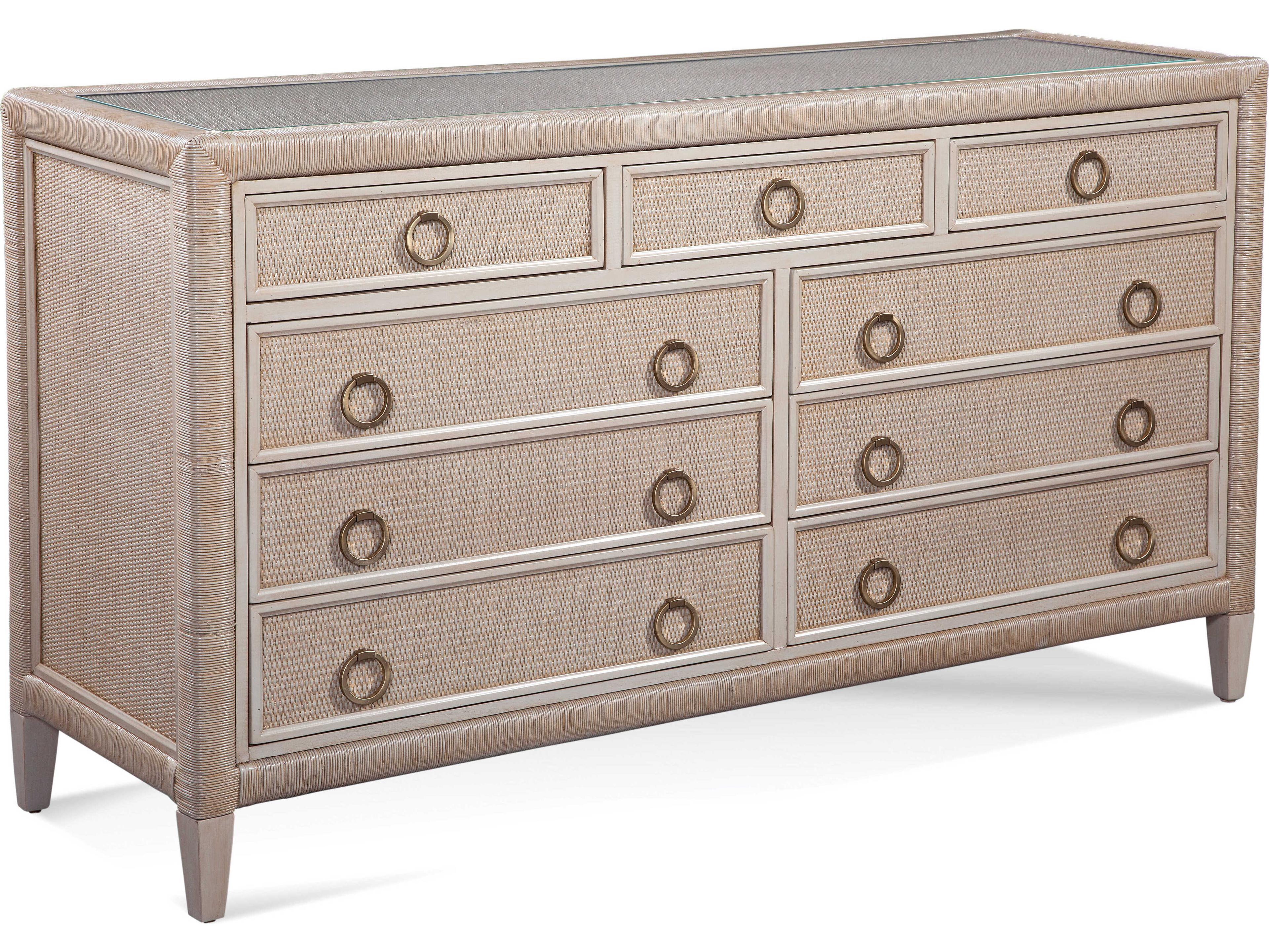 Sabal Bay 9-Drawers Beige Rattan Double Dresser