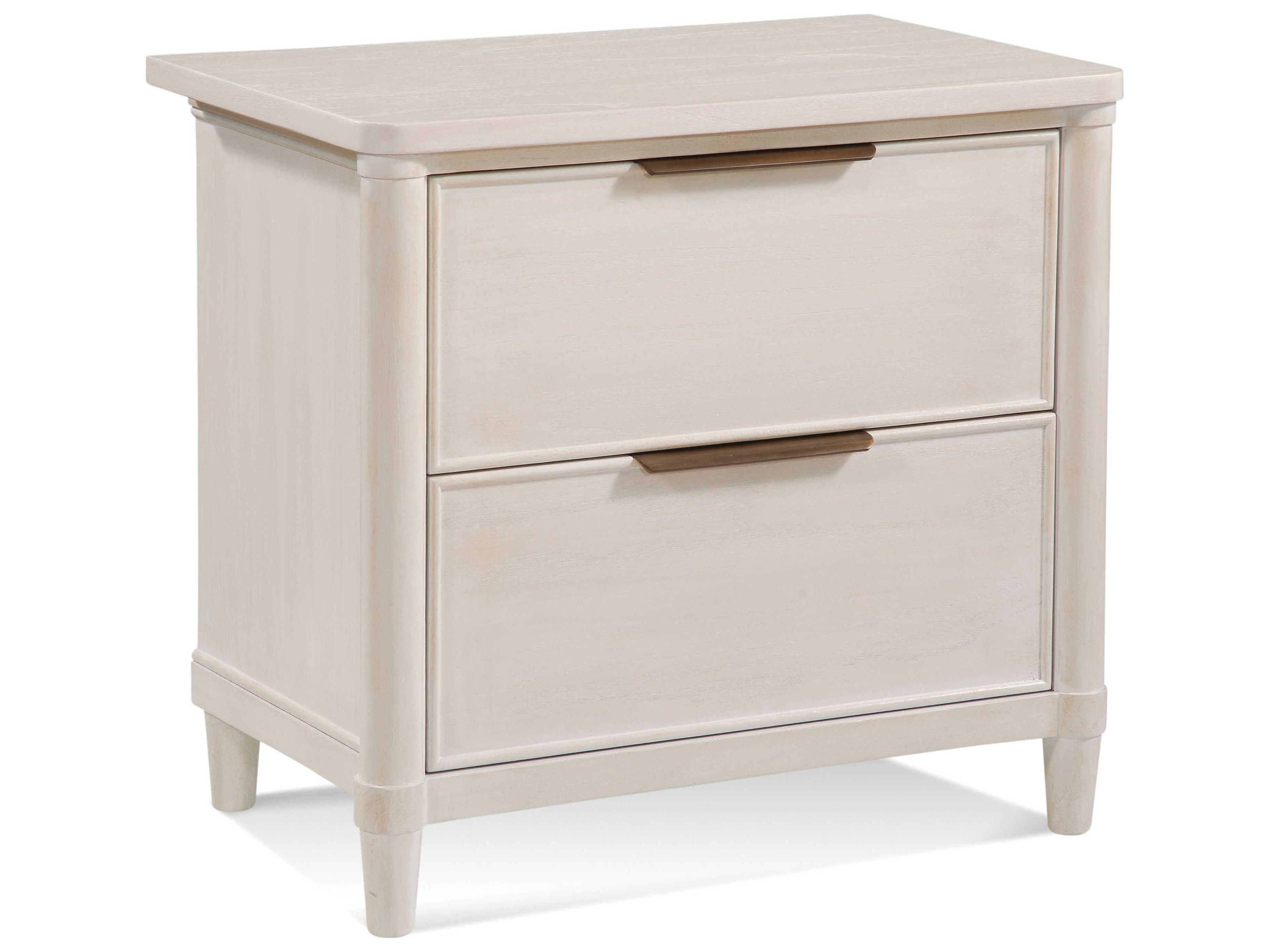 Clair 2-Drawers White Mindi Wood Nightstand