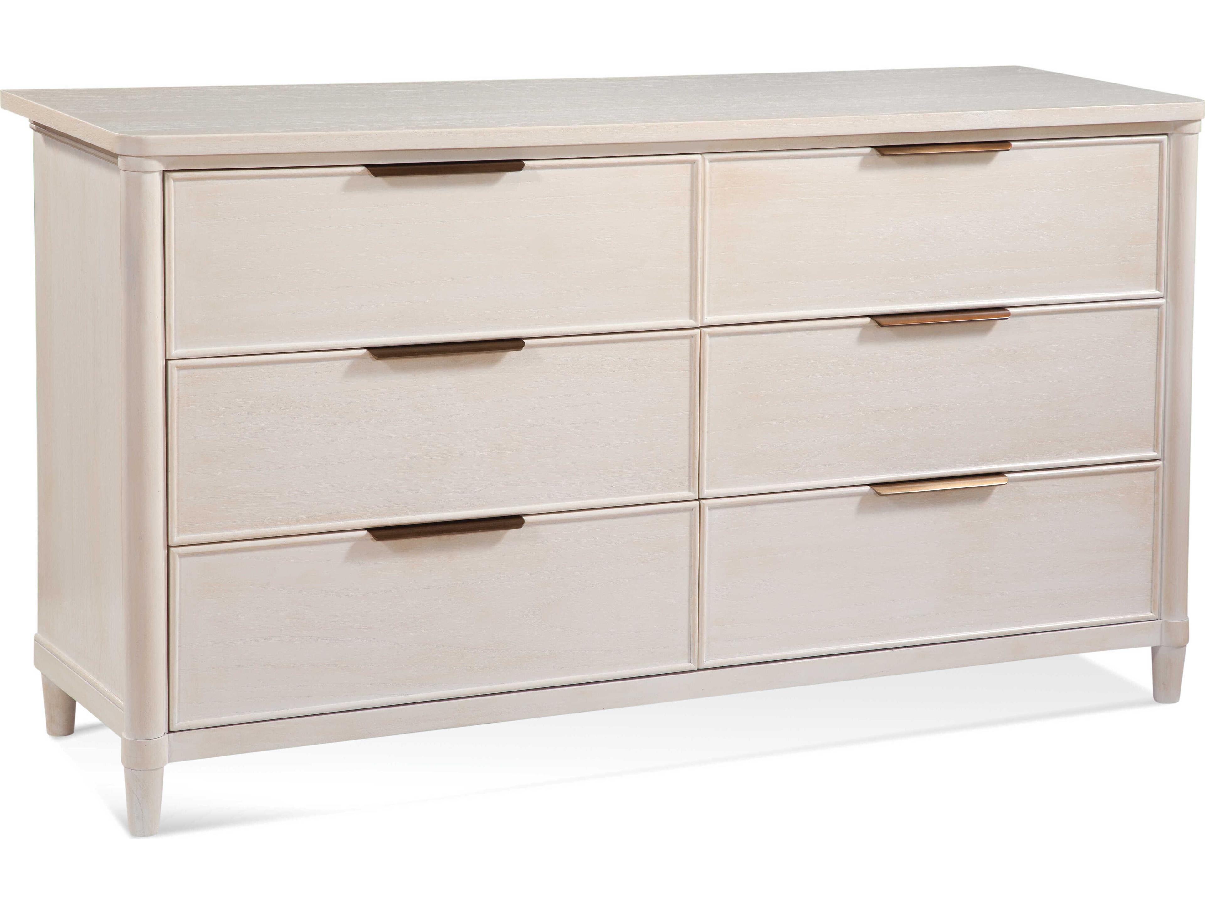 Clair 6-Drawers White Mindi Wood Double Dresser