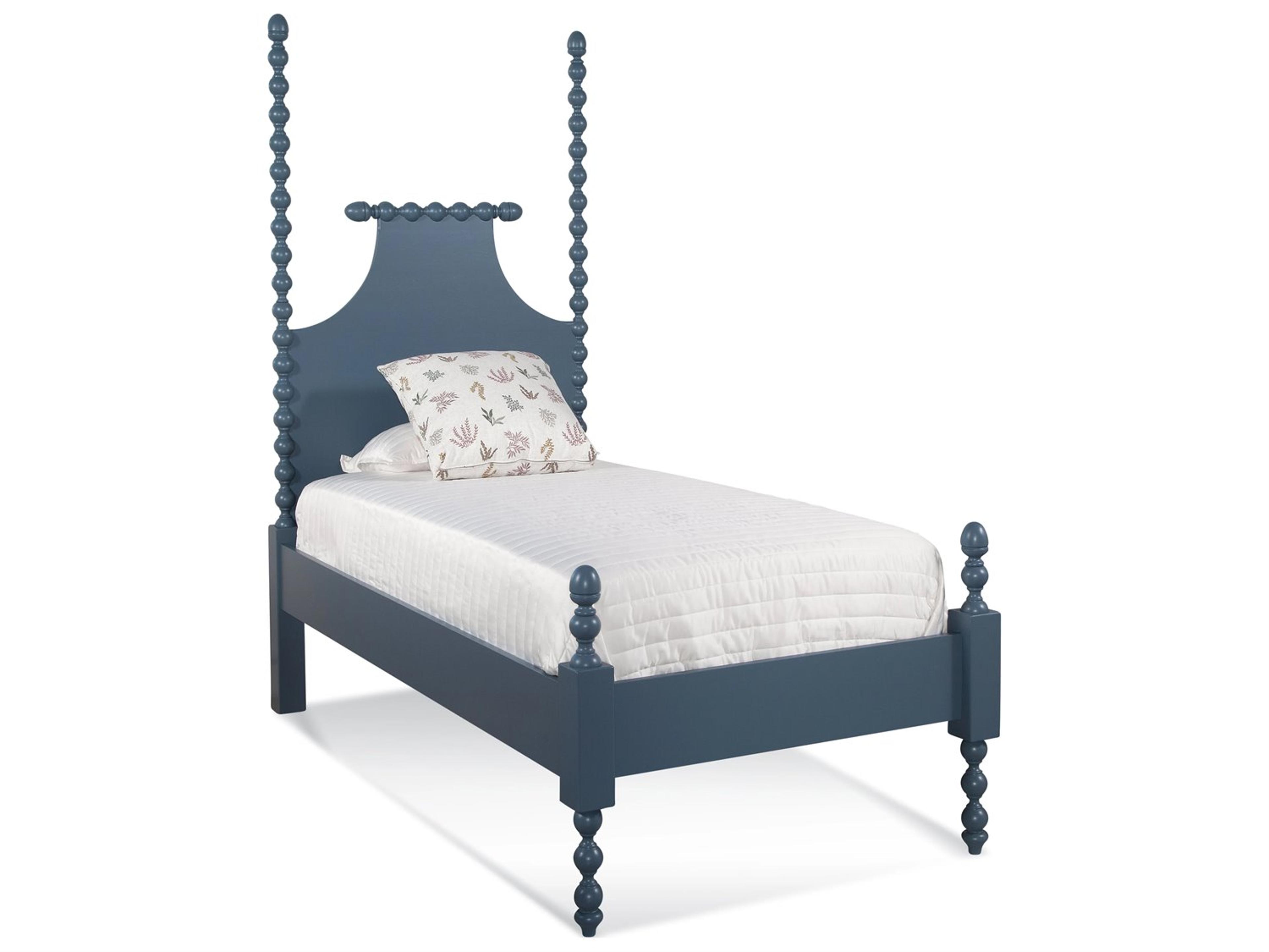 Emily Brown Hardwood Wood Twin Poster Bed