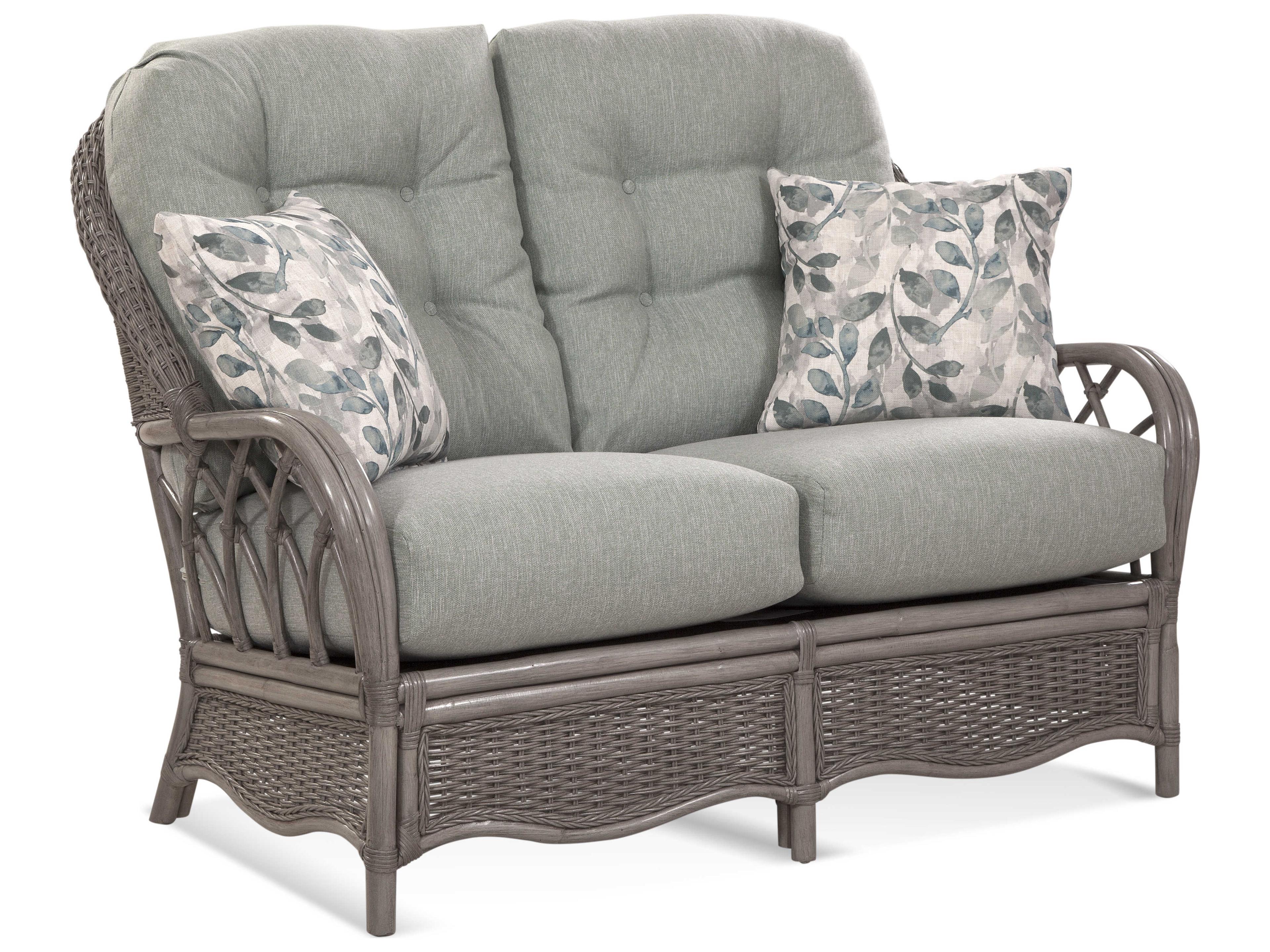 Everglade Rattan Wicker Loveseat with Custom Upholstery