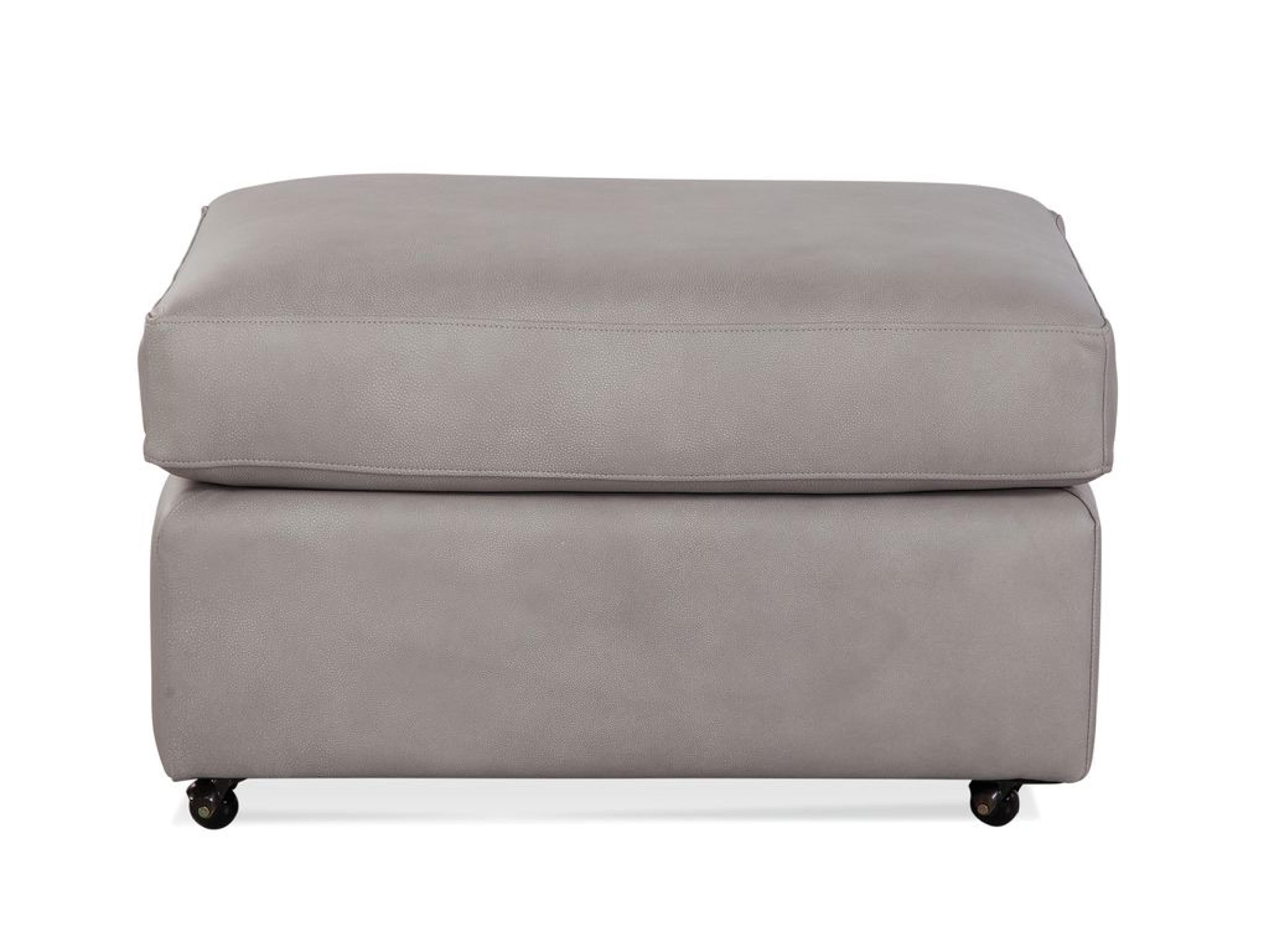 Braxton Culler Leather Ottoman Faux Upholstered