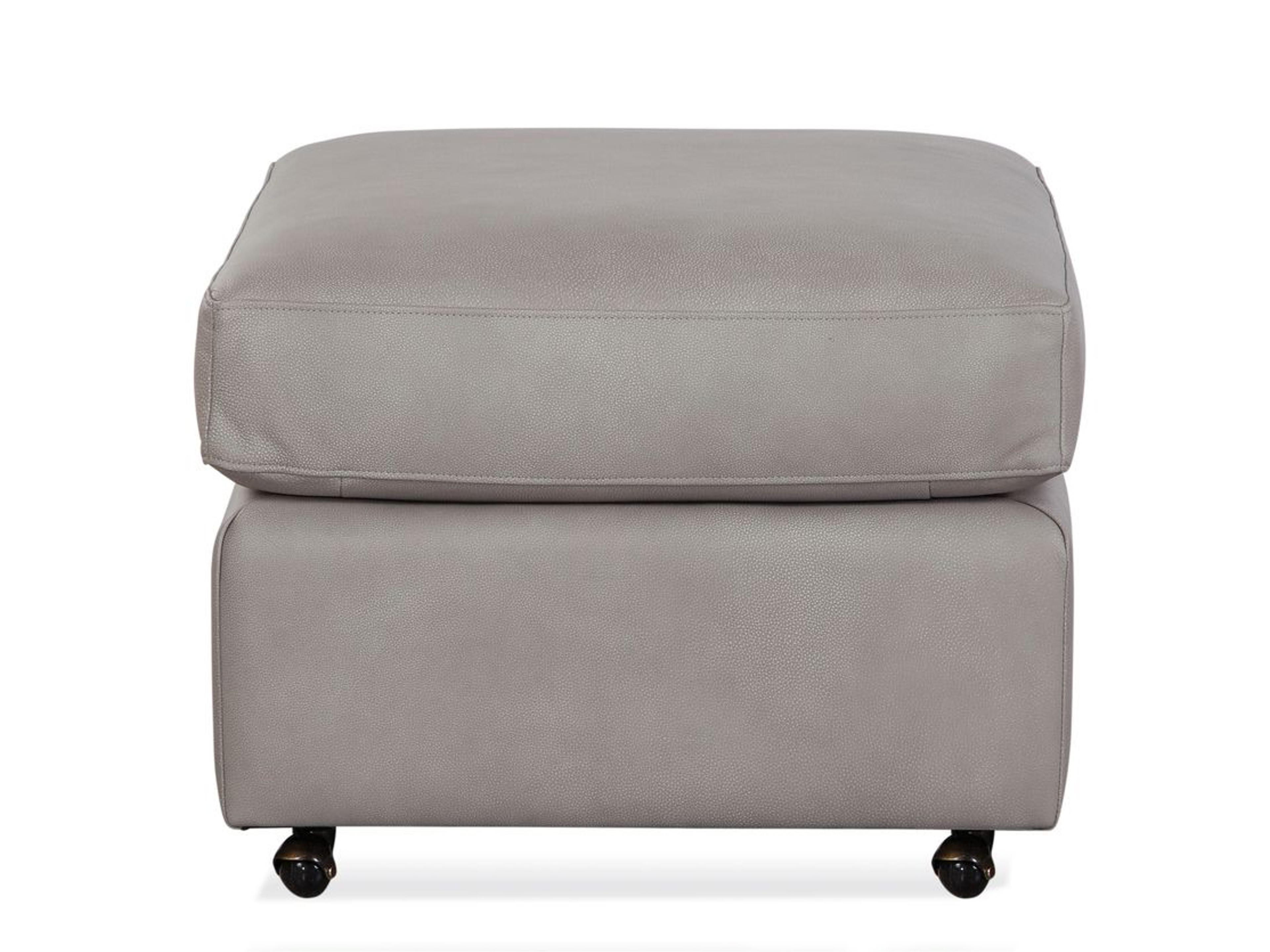 Braxton Culler Leather Ottoman Faux Upholstered