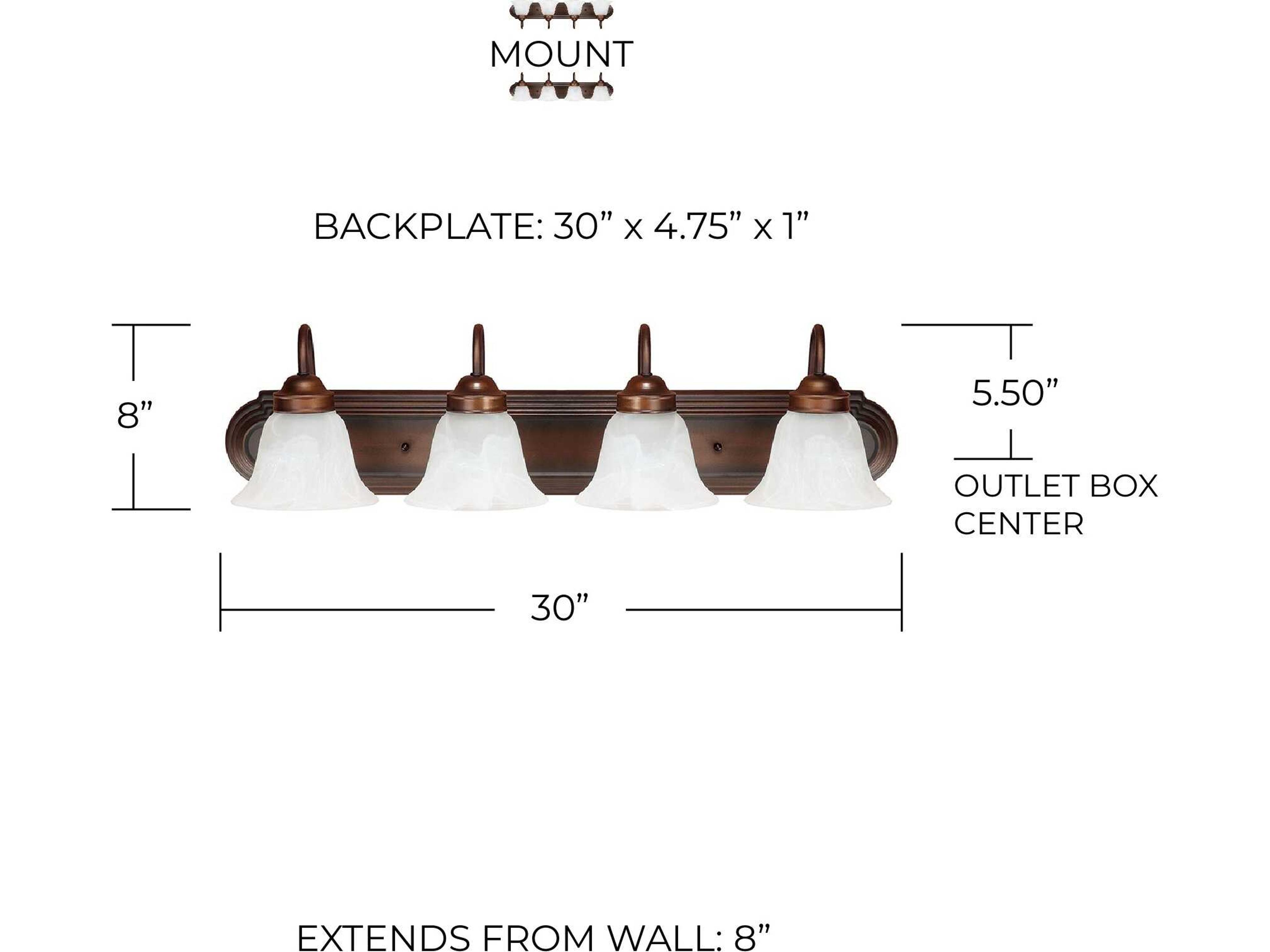 Capital Lighting 4-Light Burnished Bronze Glass Vanity Light