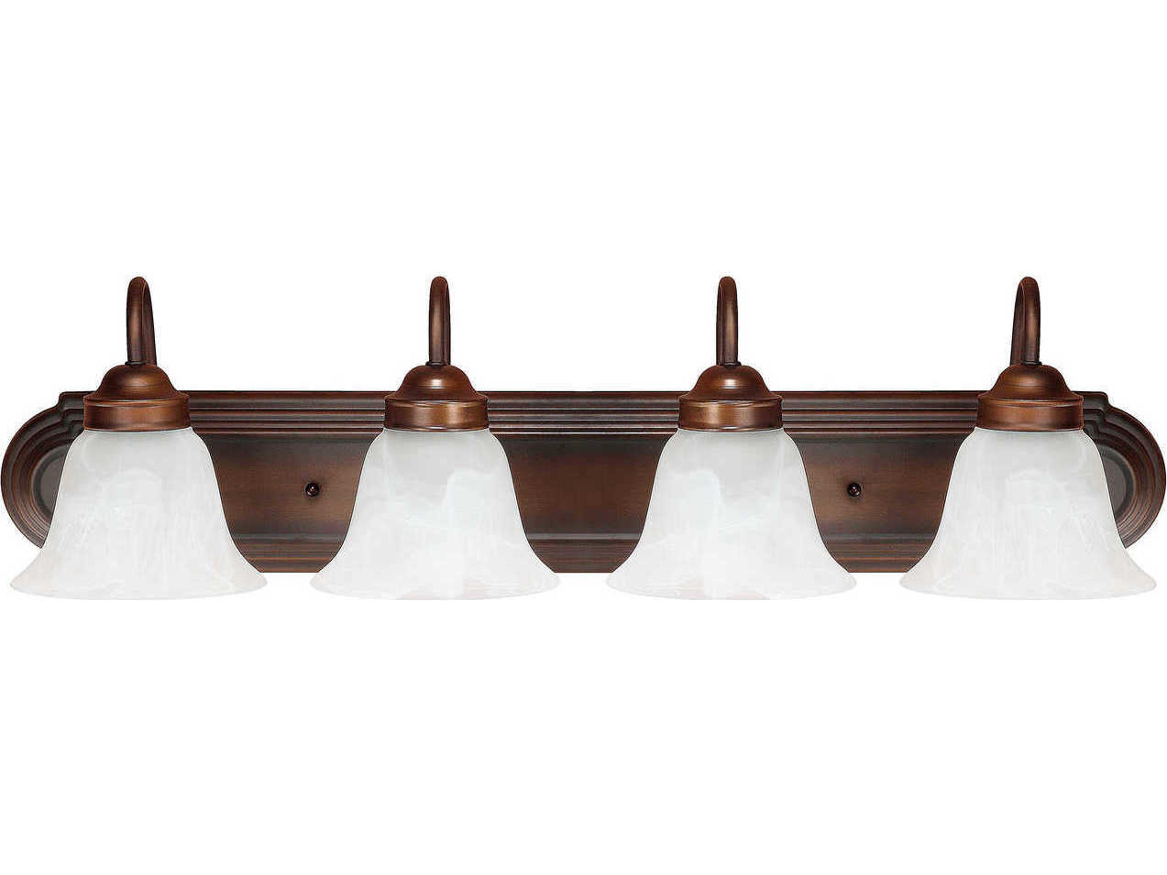 Capital Lighting 4-Light Burnished Bronze Glass Vanity Light