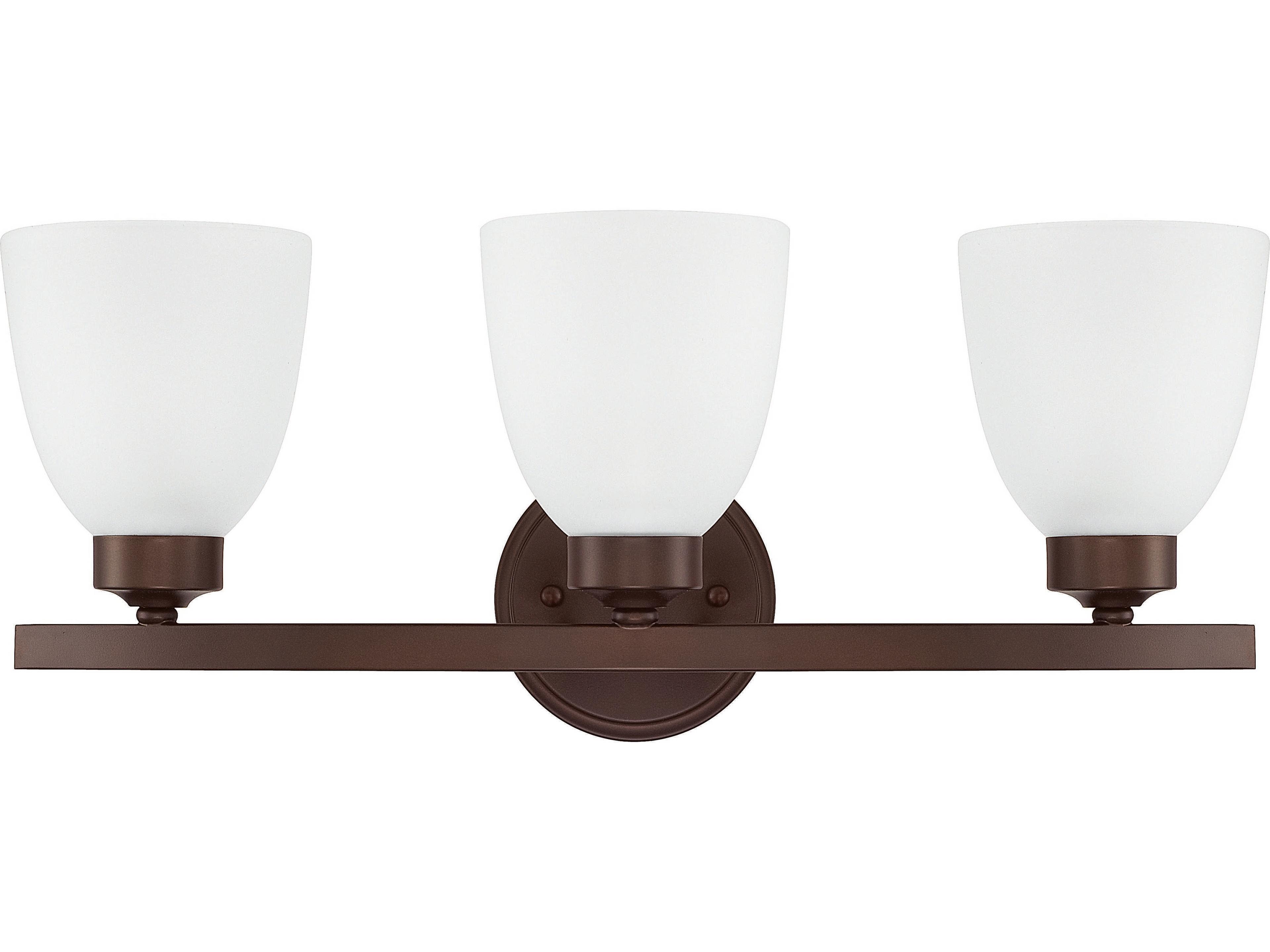 Jameson 3-Light Bronze Glass Vanity Light