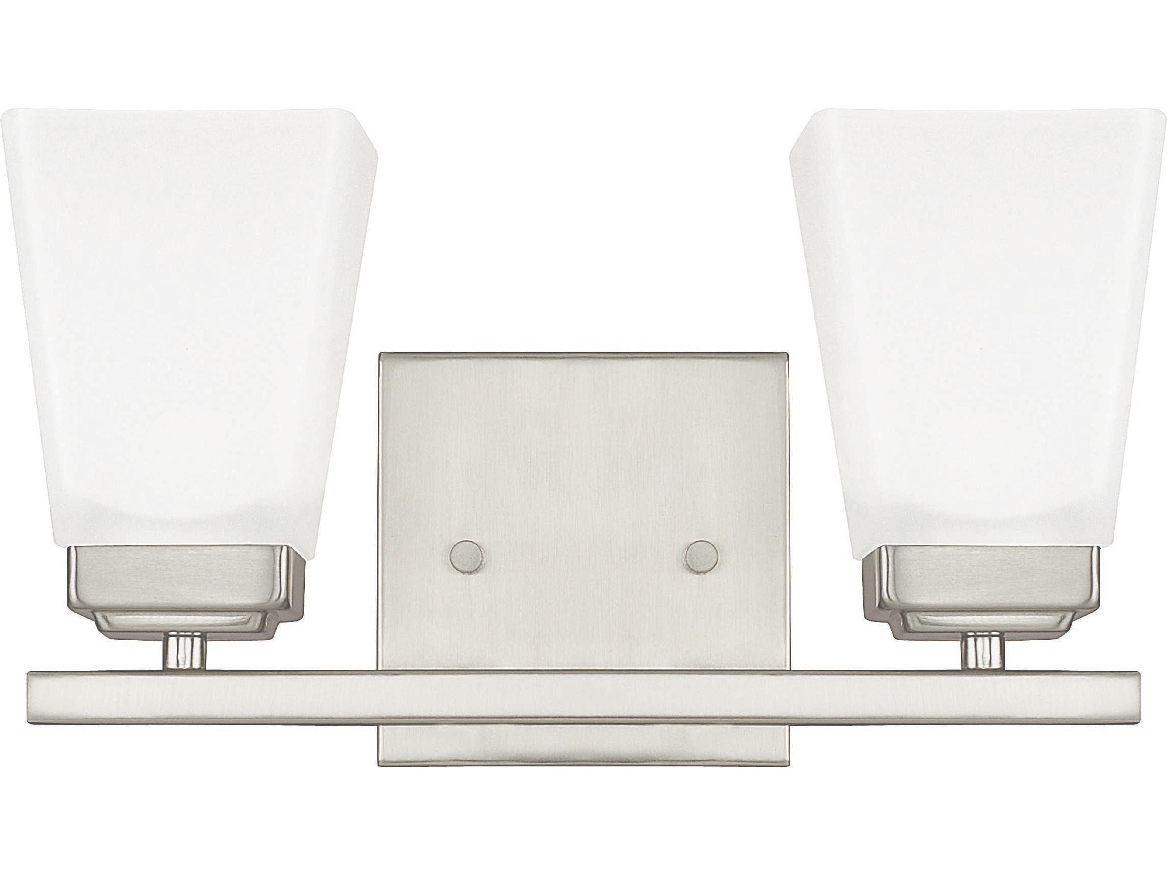 Baxley 2-Light Brushed Nickel Glass Vanity Light