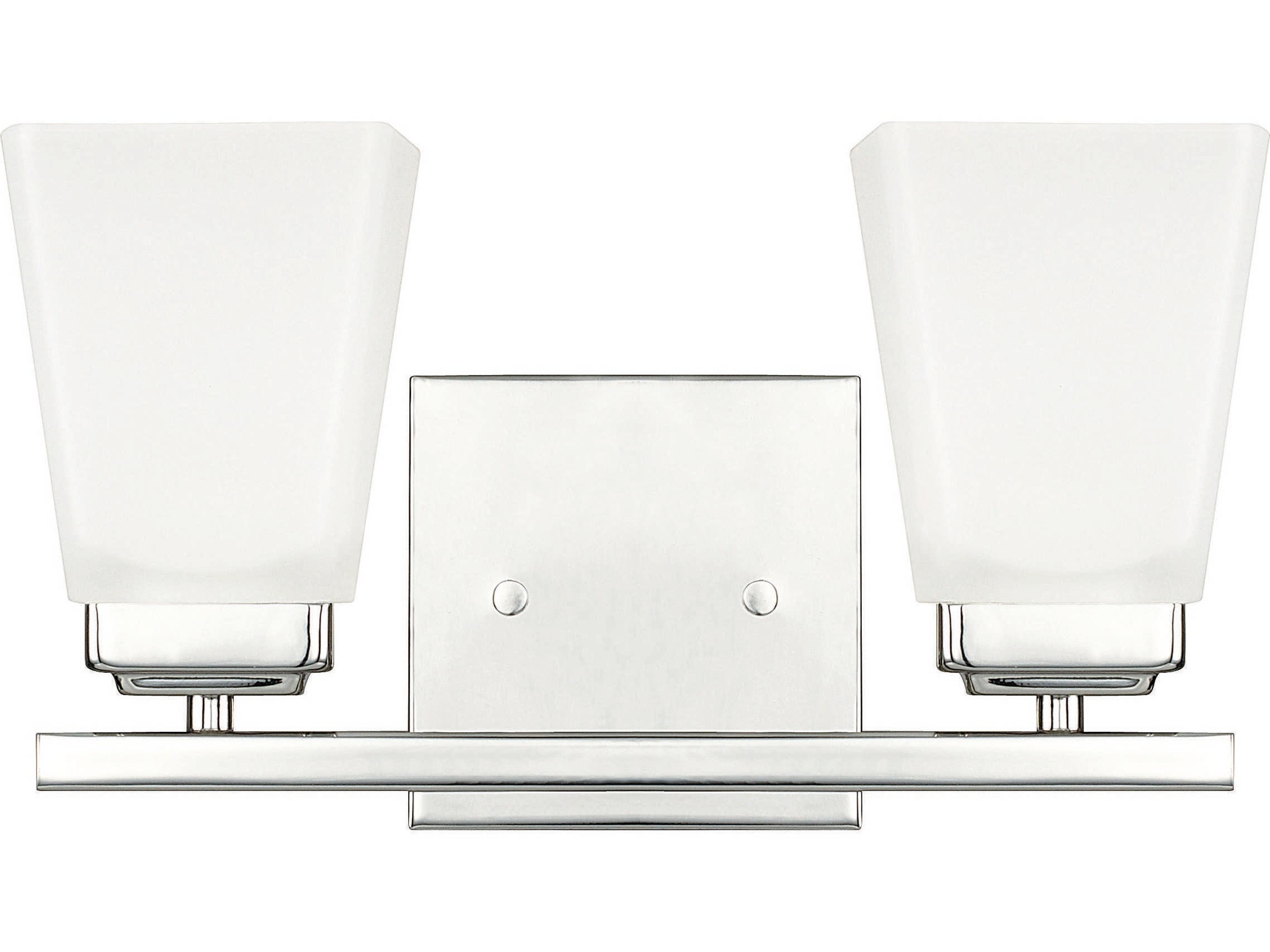 Baxley 2-Light Polished Nickel Glass Vanity Light