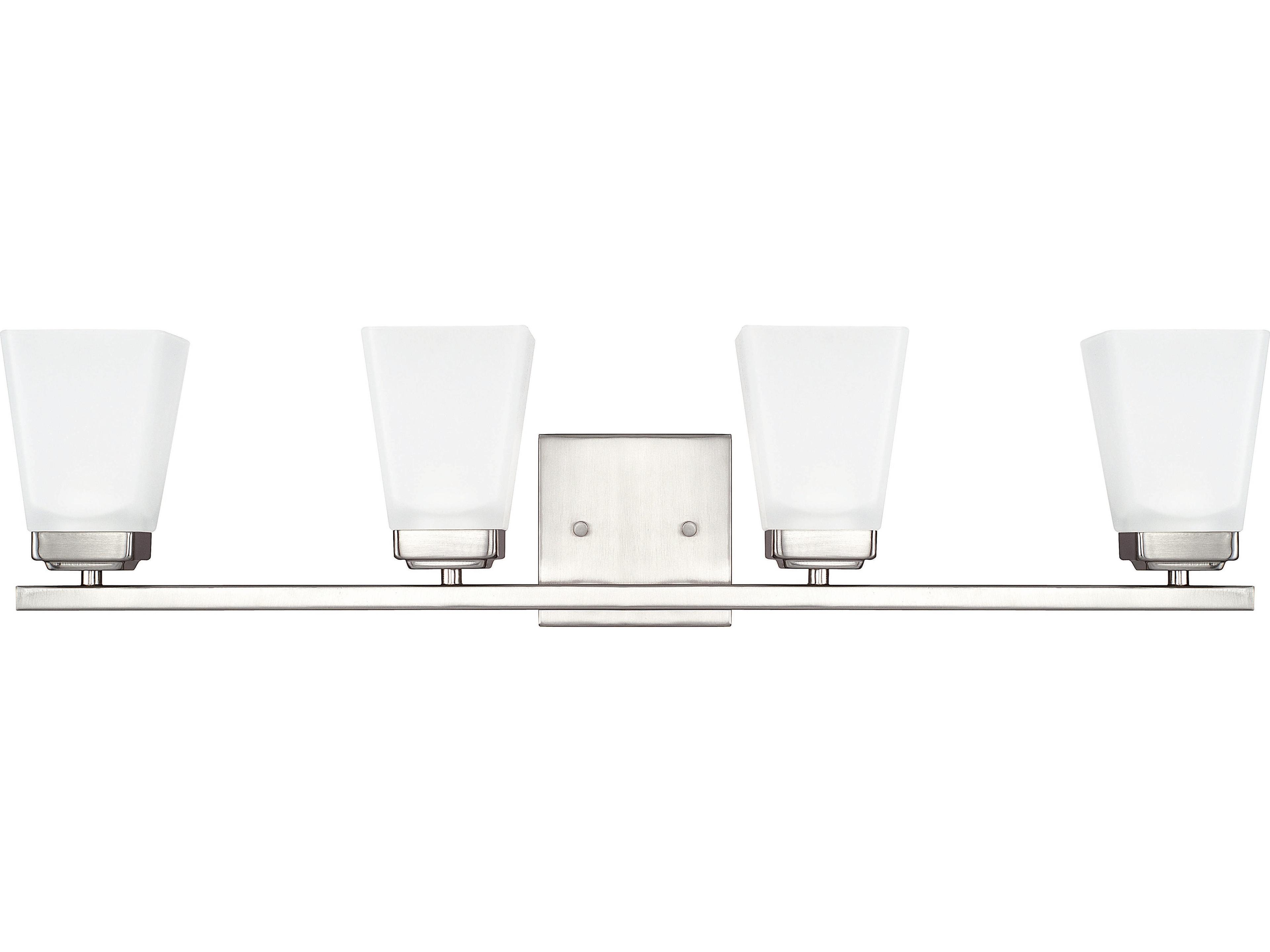 Baxley 4-Light Brushed Nickel Glass Vanity Light