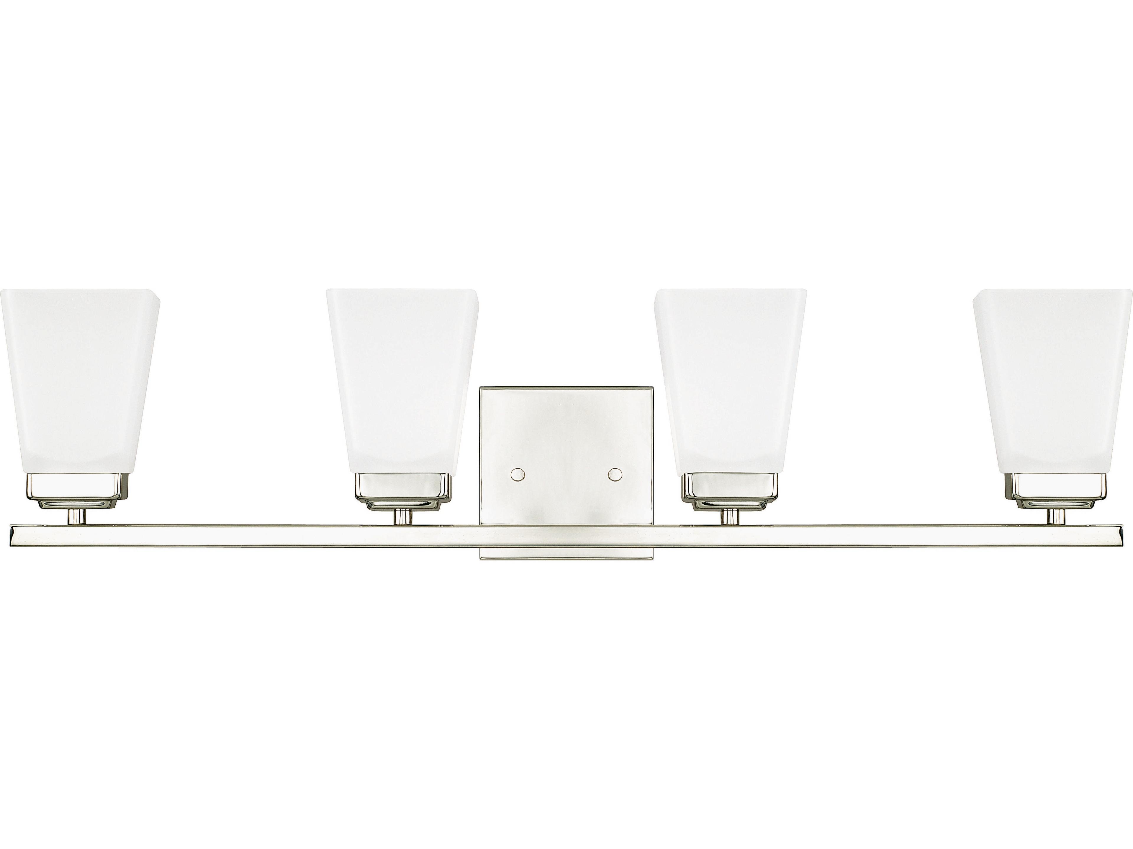 Baxley 4-Light Polished Nickel Glass Vanity Light