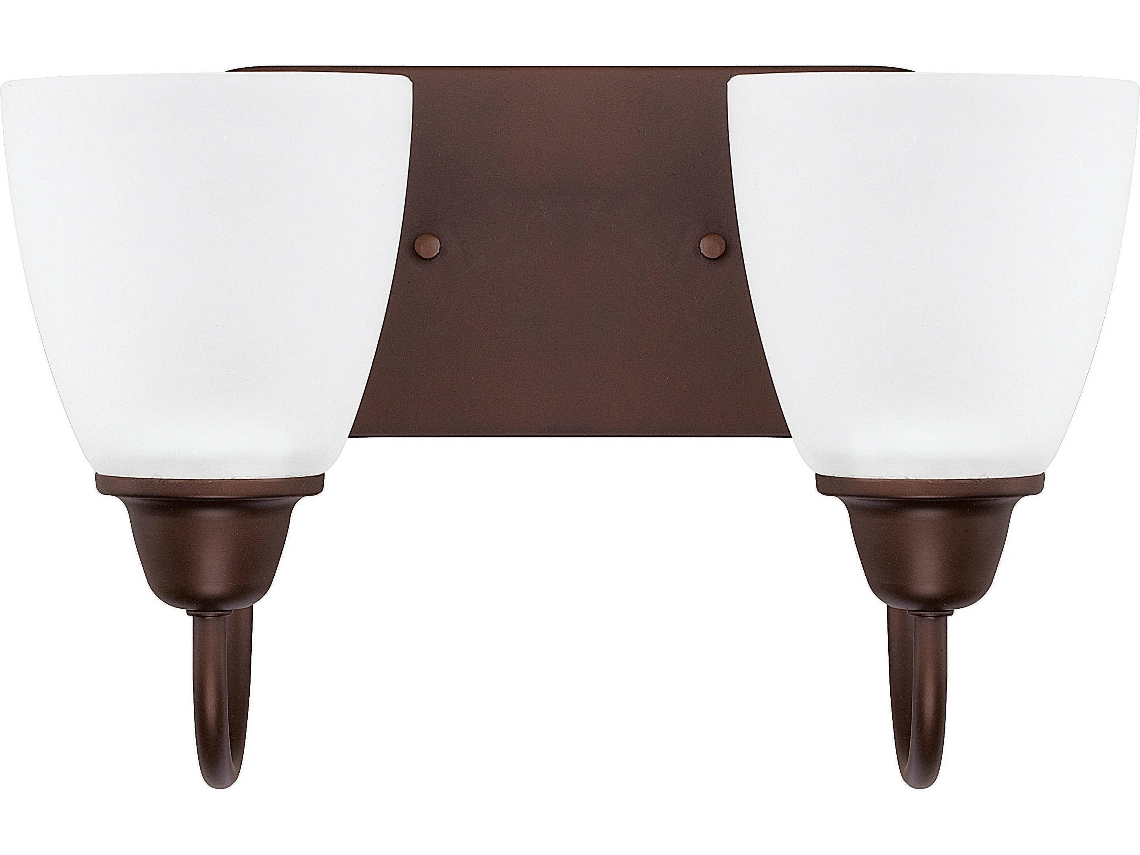 Trenton 2-Light Bronze Glass Vanity Light