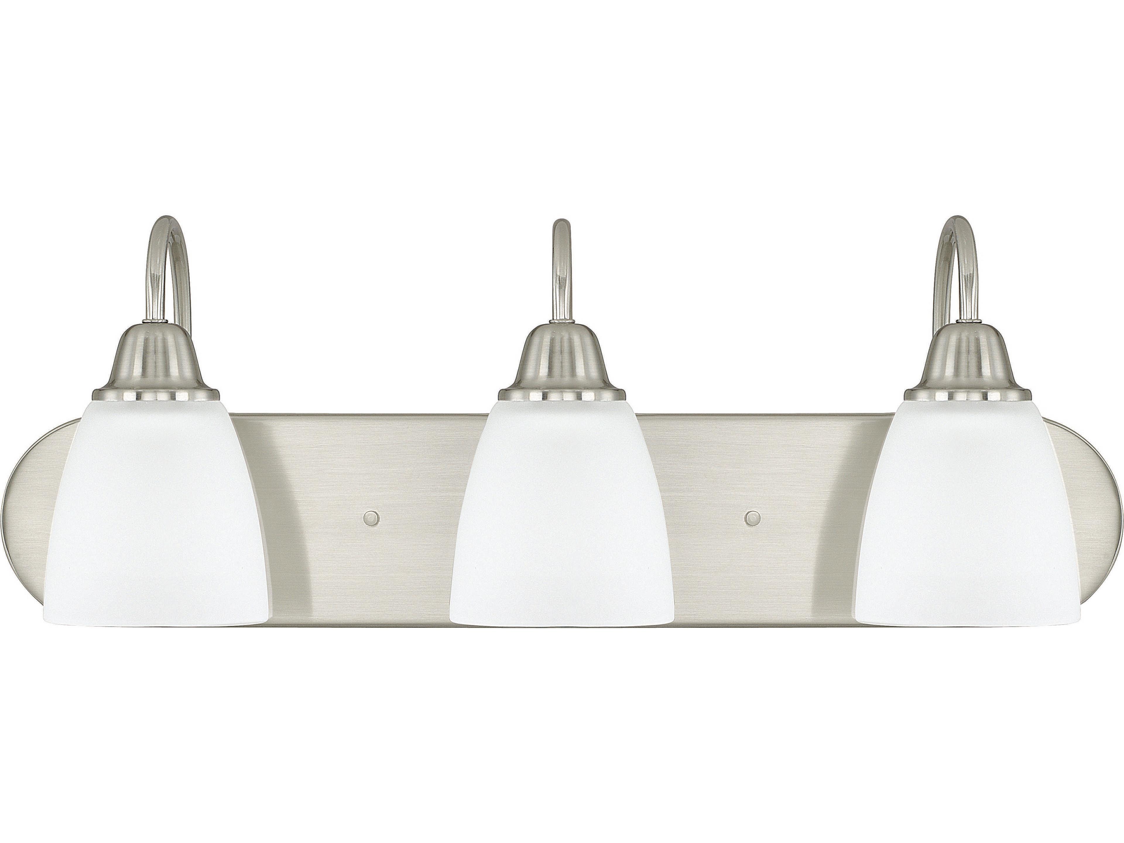 Trenton 3-Light Brushed Nickel Glass Vanity Light