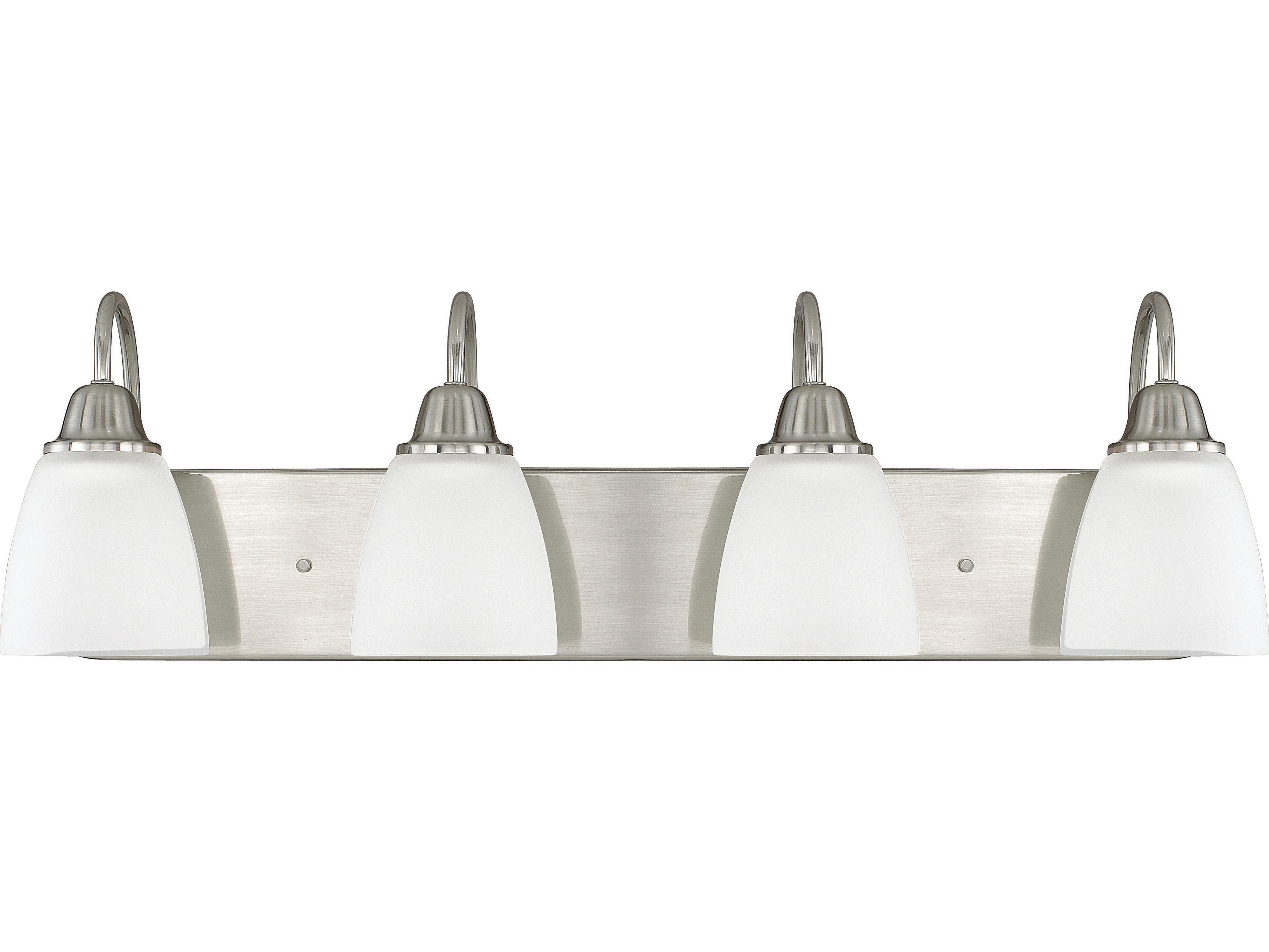 Trenton 4-Light Brushed Nickel Glass Vanity Light
