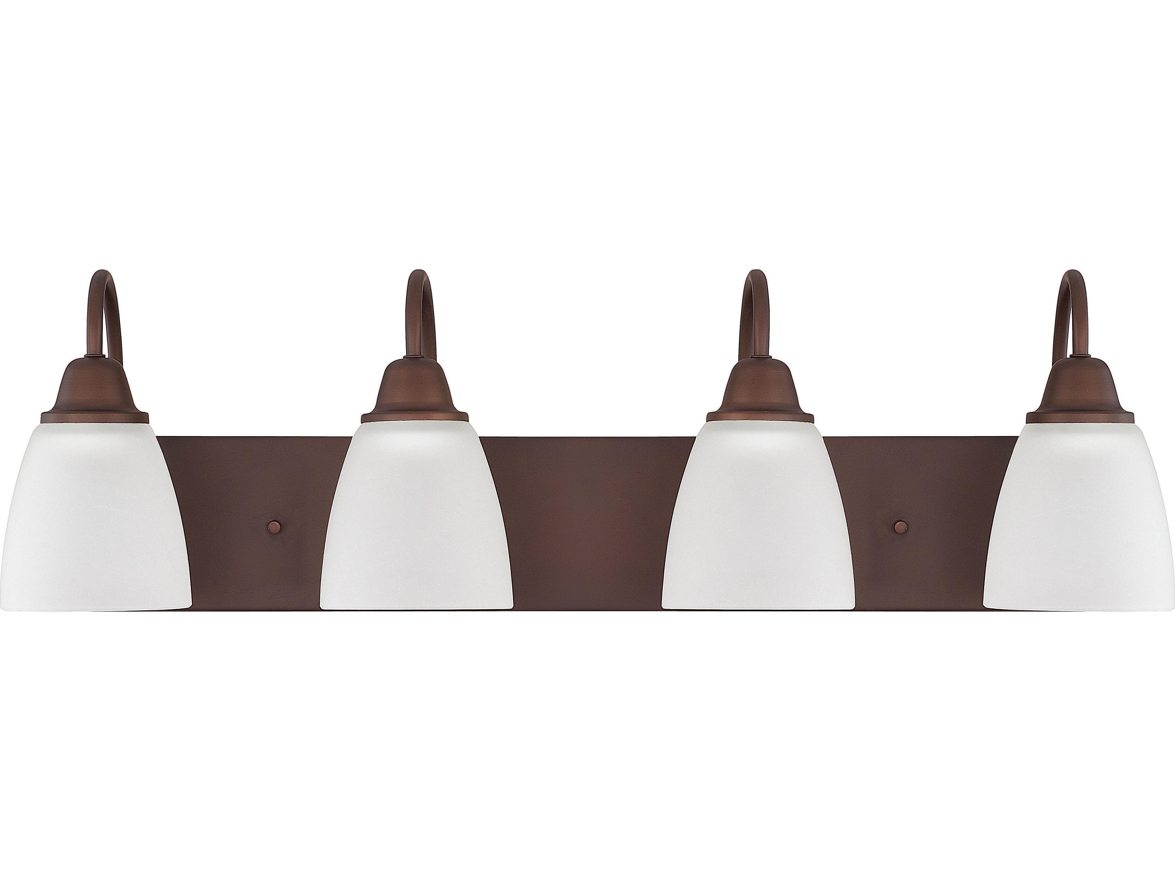 Trenton 4-Light Bronze Glass Vanity Light