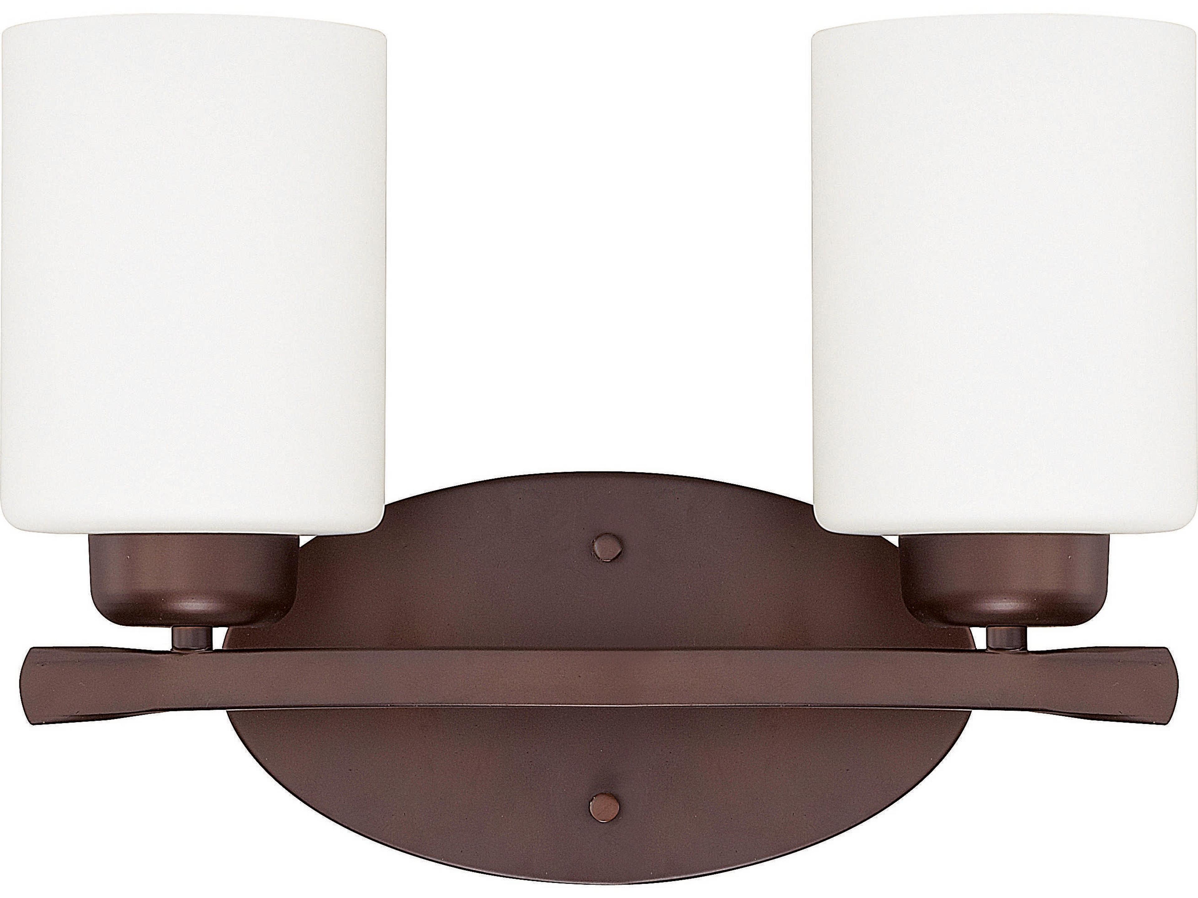 Dixon 2-Light Bronze Glass Vanity Light