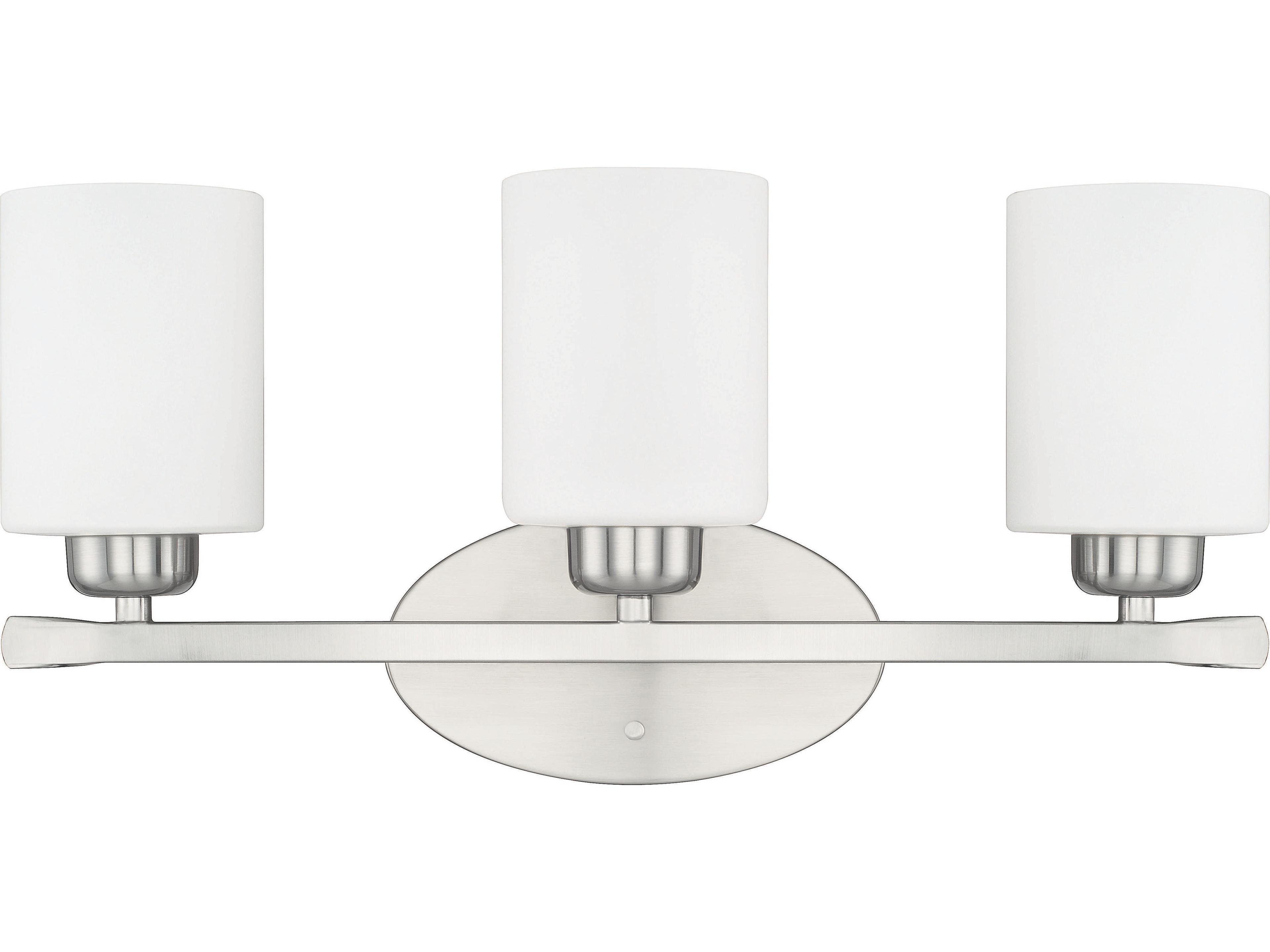 Dixon 3-Light Brushed Nickel Glass Vanity Light
