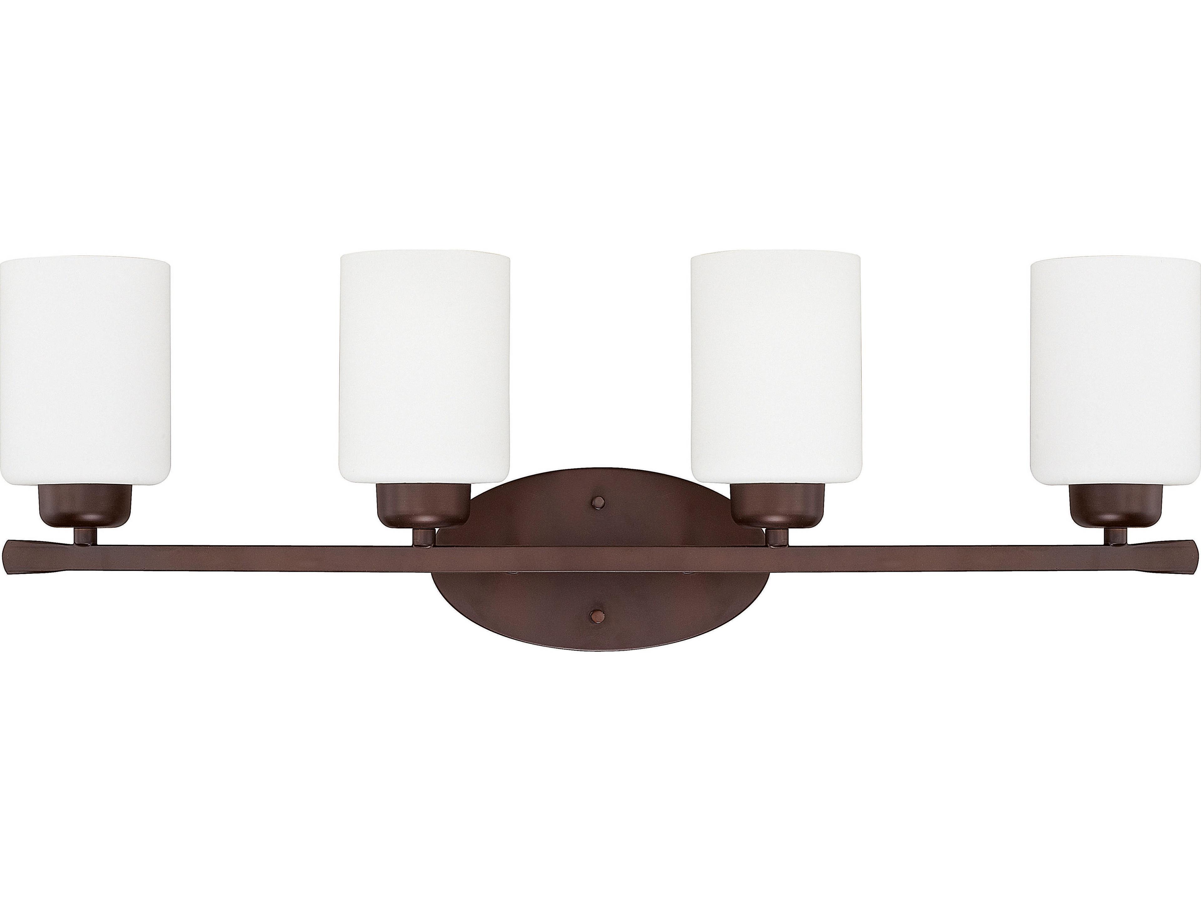 Dixon 4-Light Bronze Glass Vanity Light