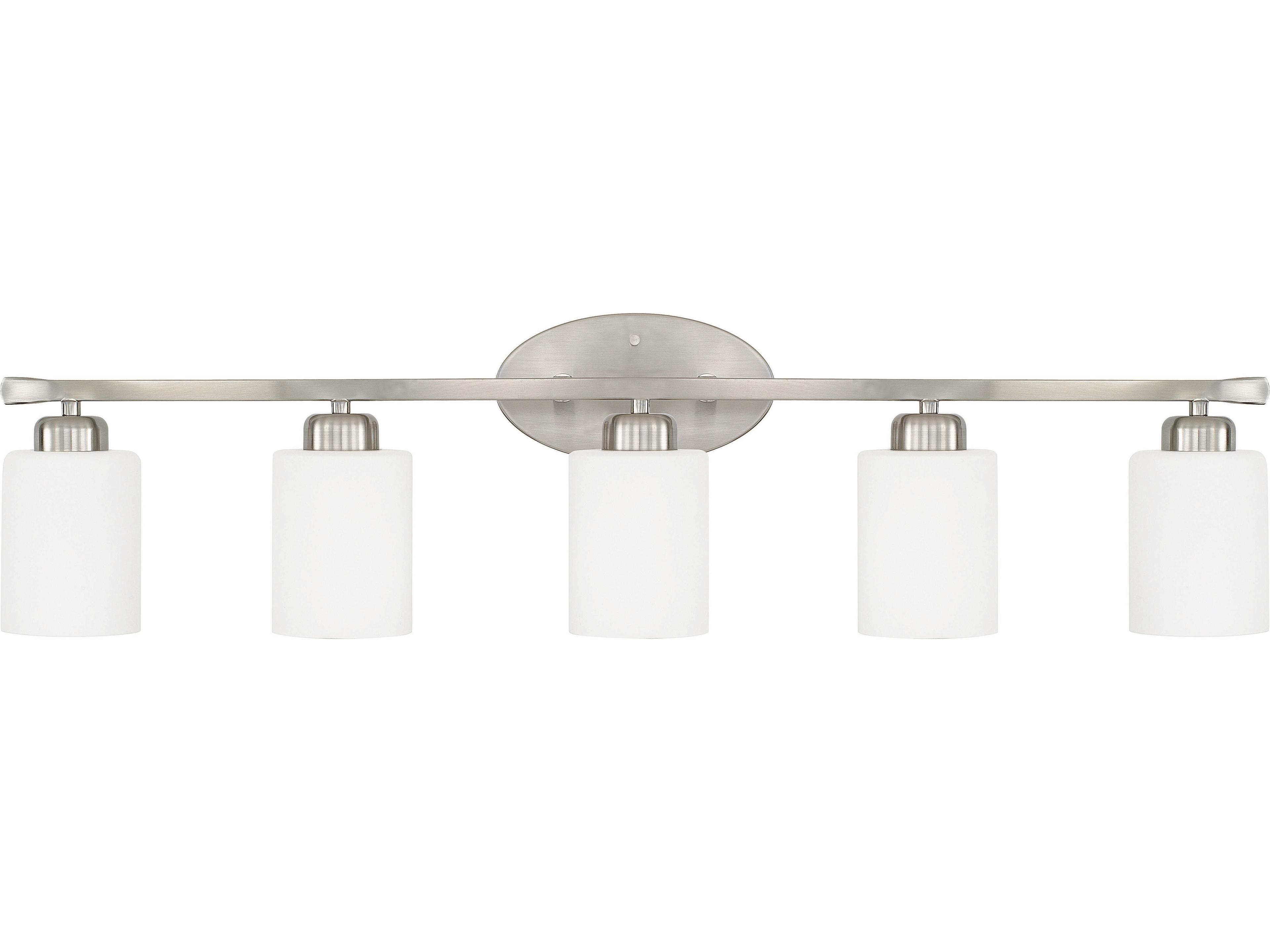 Dixon 5-Light Brushed Nickel Glass Vanity Light
