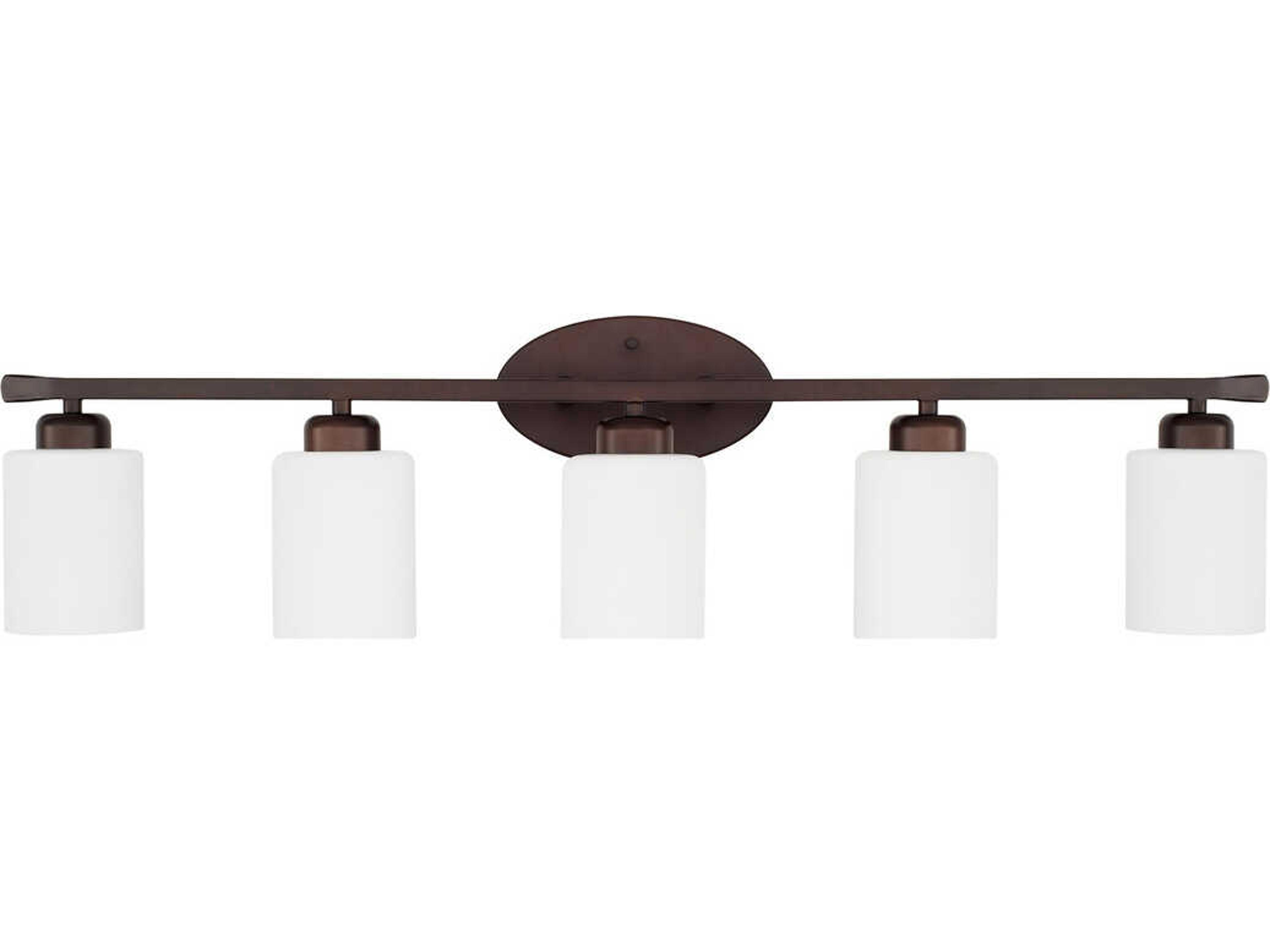 Dixon 5-light Bronze Glass Vanity Light