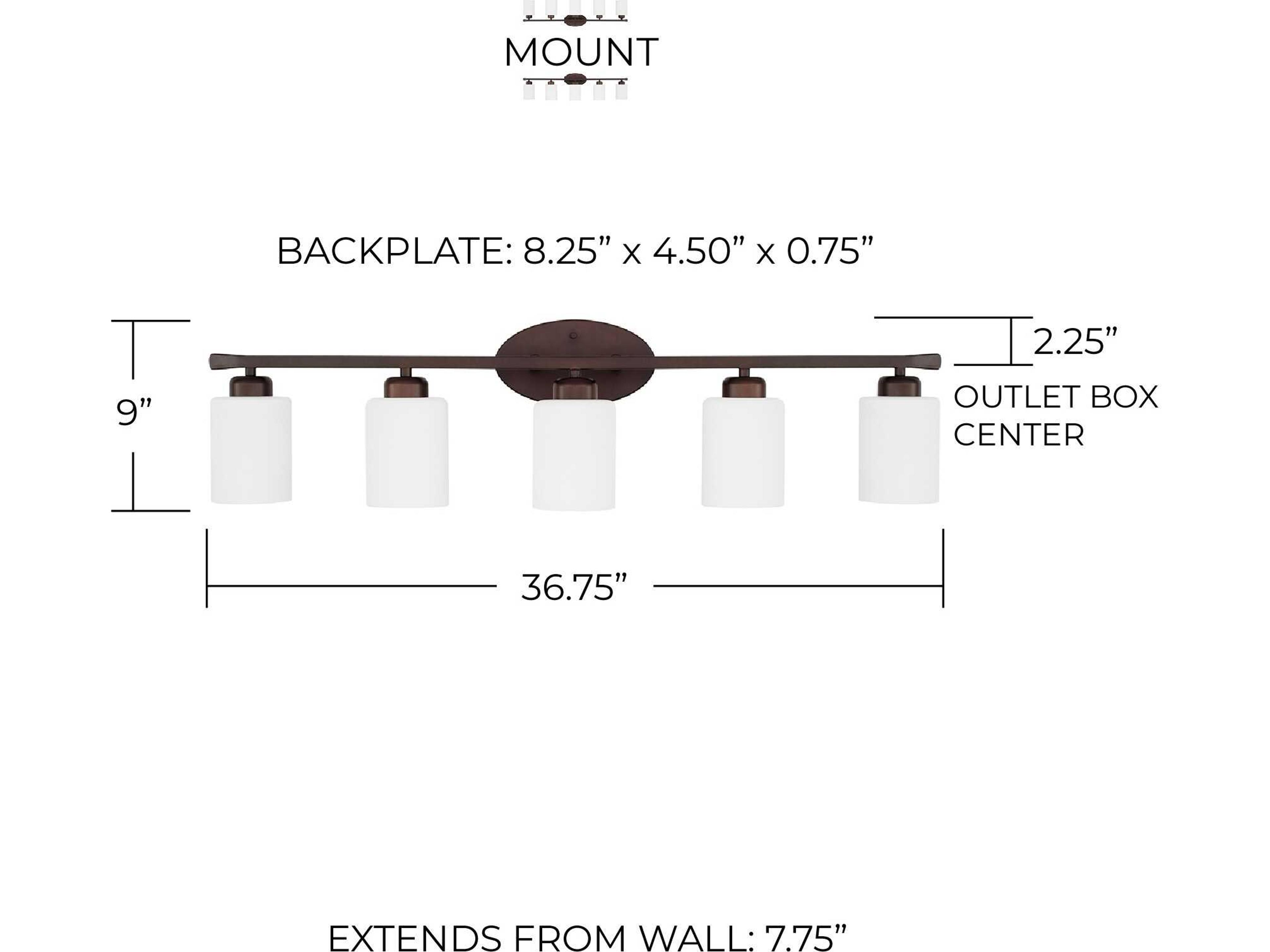 Capital Lighting Dixon 5-light Bronze Glass Vanity Light