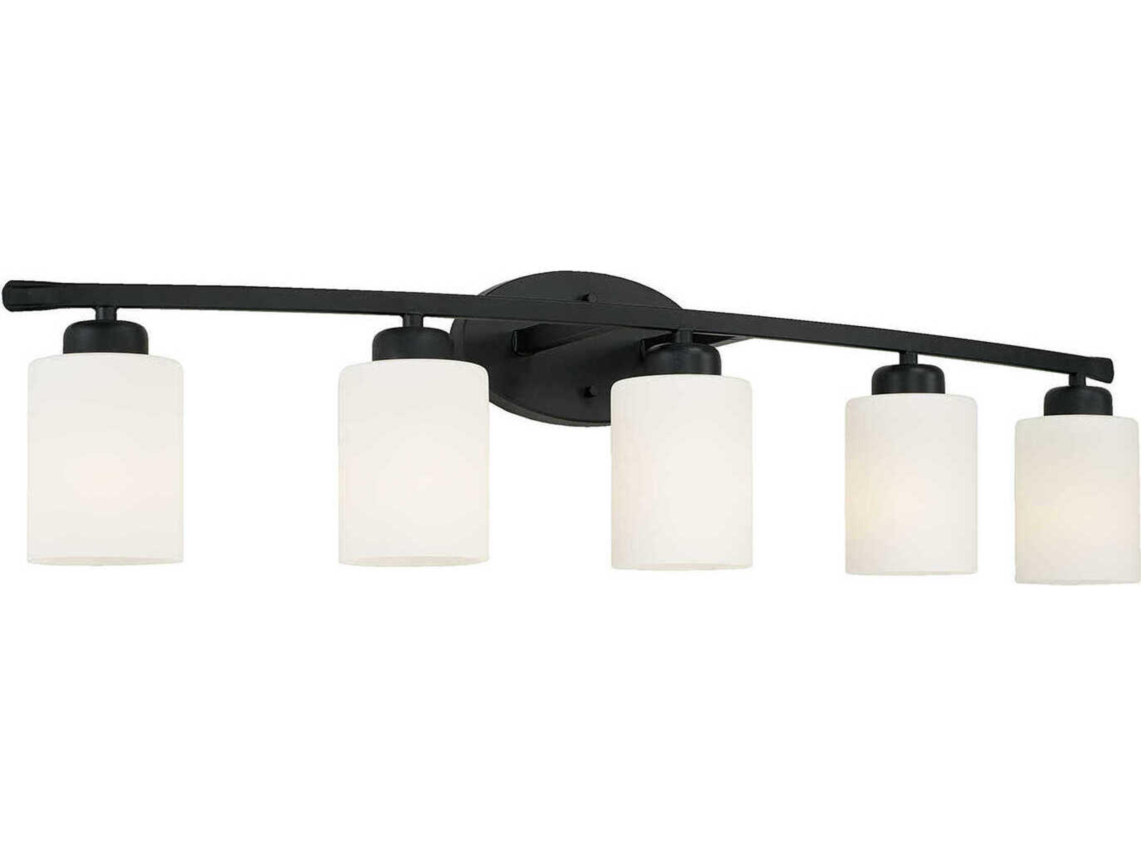 Dixon 5-Light Matte Black Glass Vanity Light