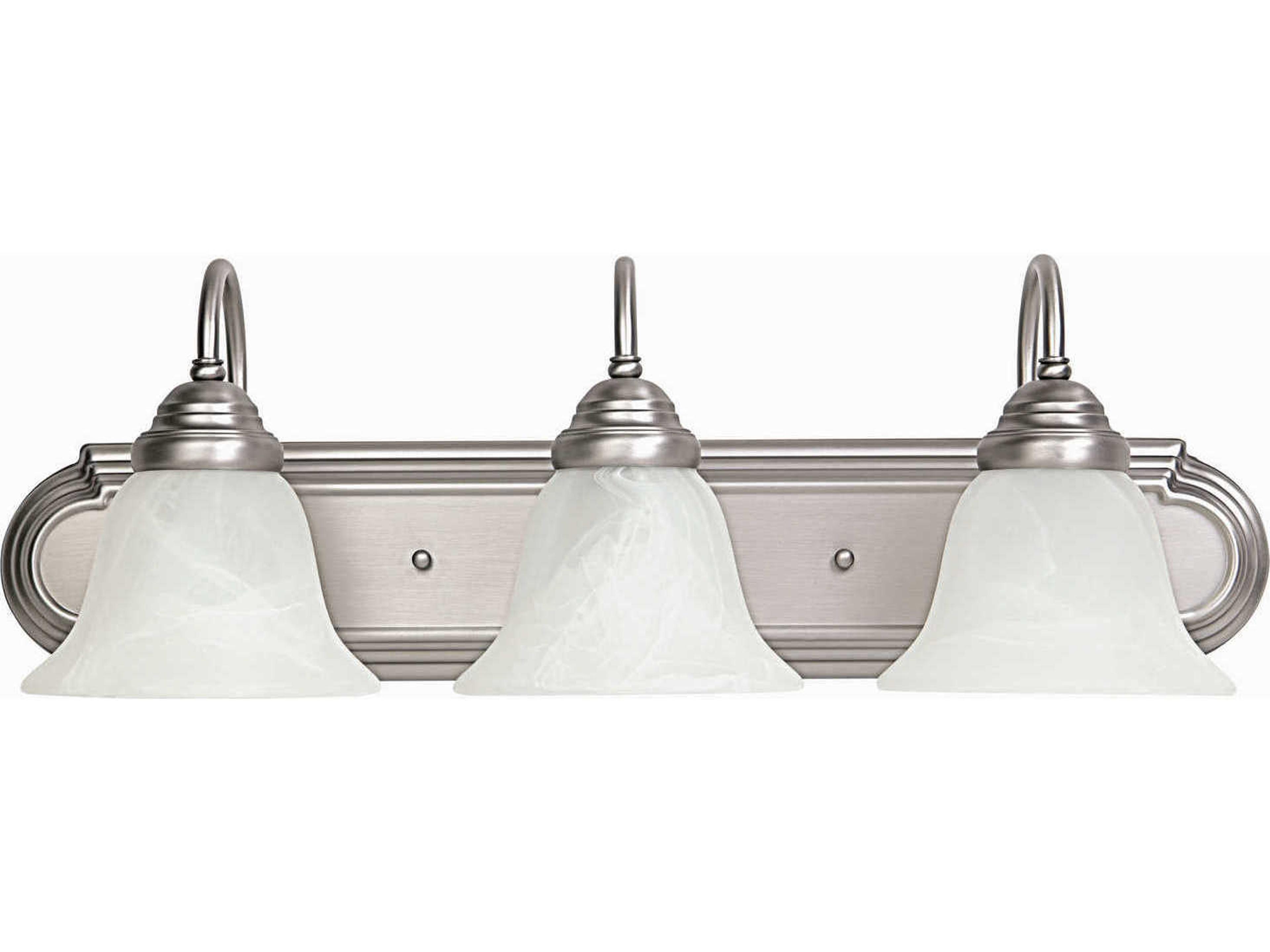 3-Light Matte Nickel Glass Vanity Light