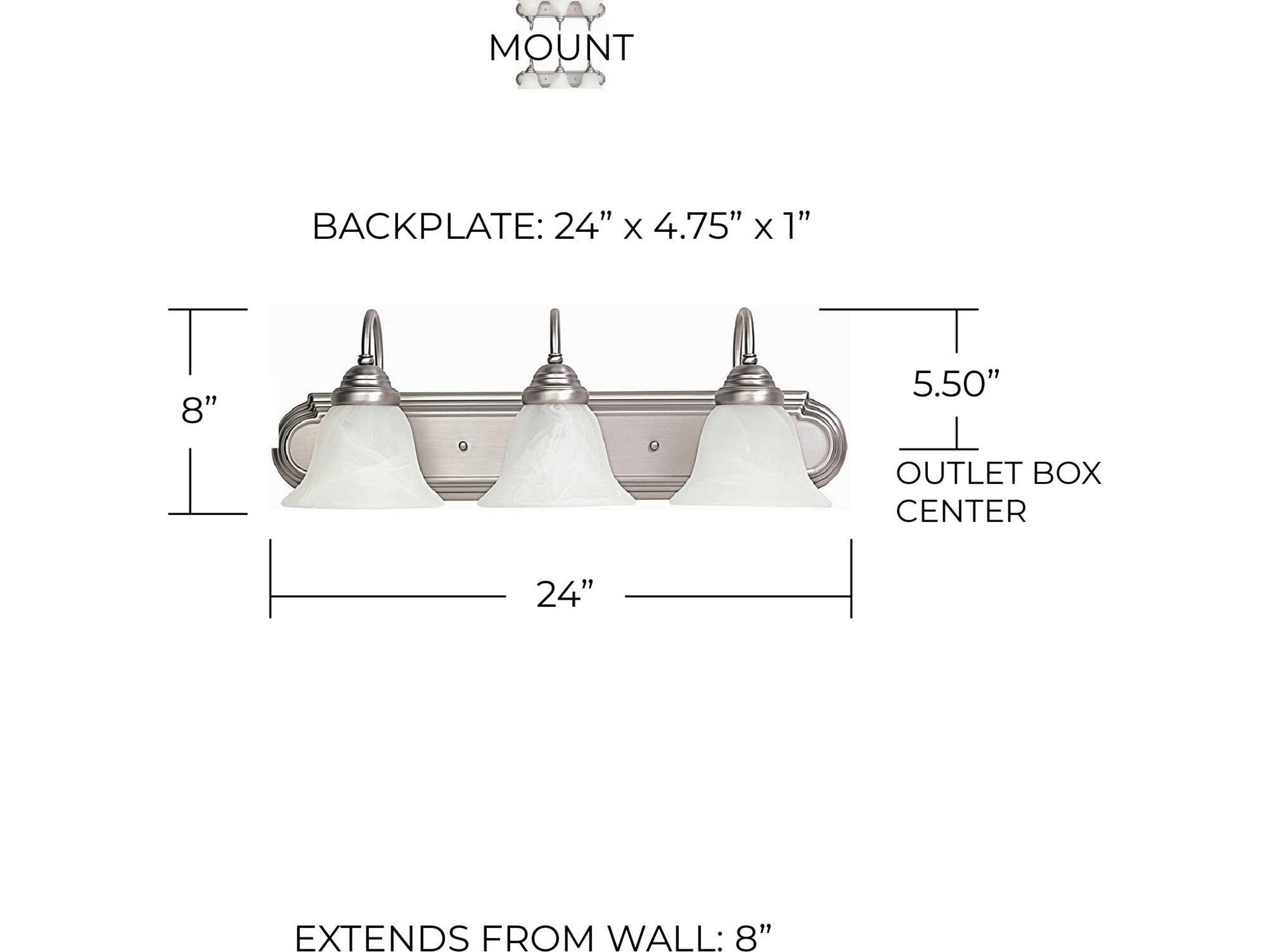 Capital Lighting 3-Light Matte Nickel Glass Vanity Light