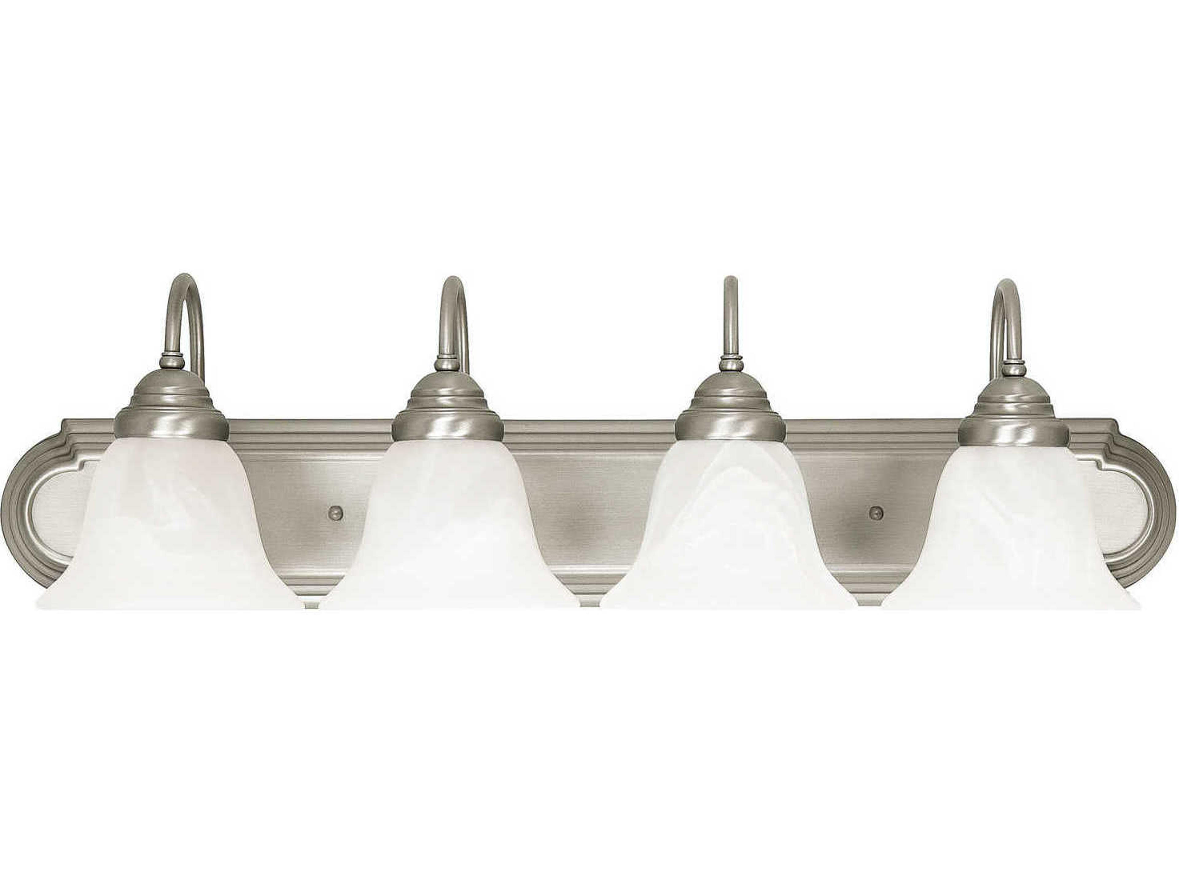 4-Light Matte Nickel Glass Vanity Light