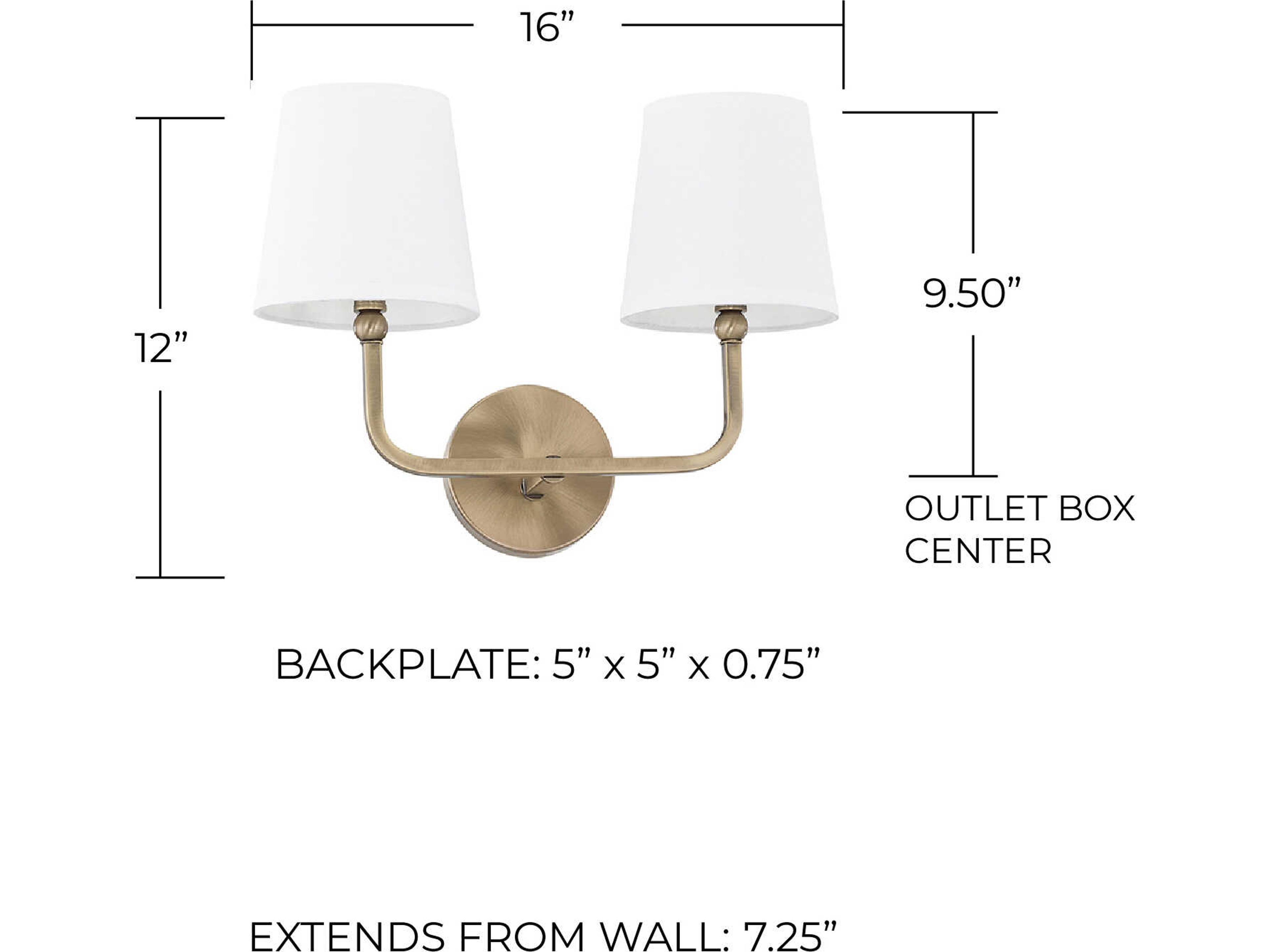 Capital Lighting Dawson 2-Light Aged Brass Vanity Light