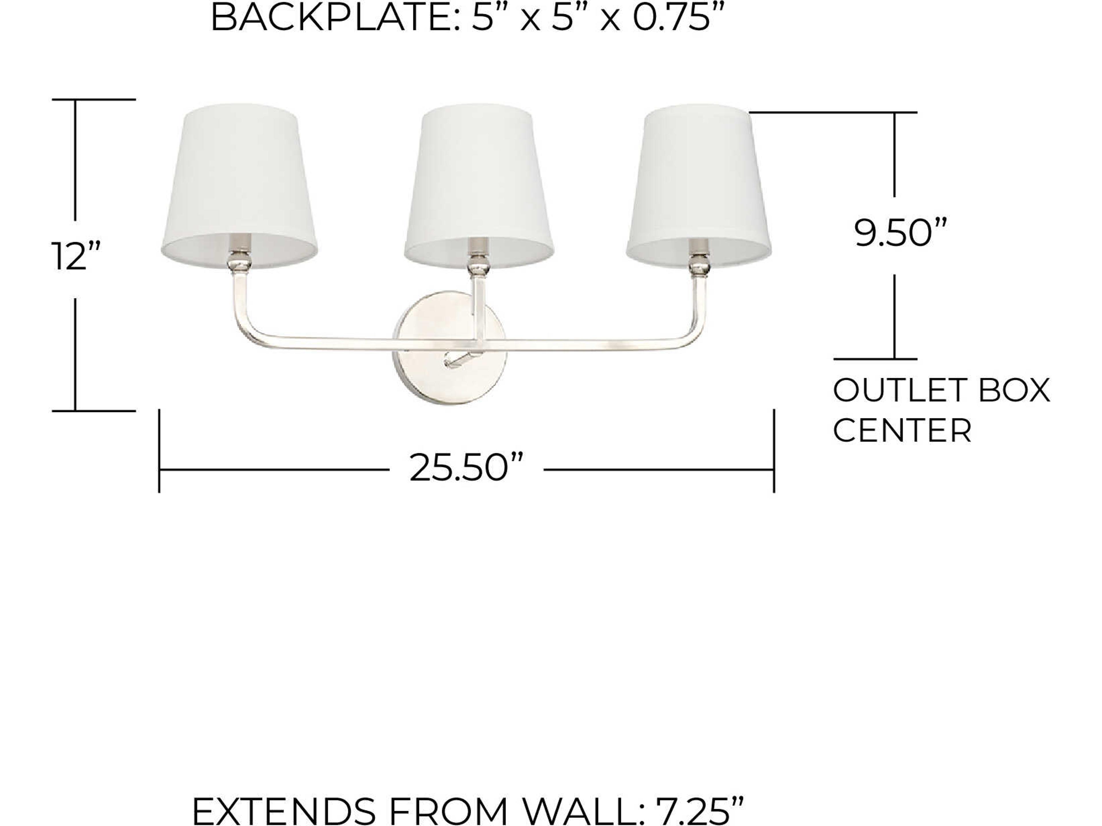 Capital Lighting Dawson 3-Light Polished Nickel Vanity Light