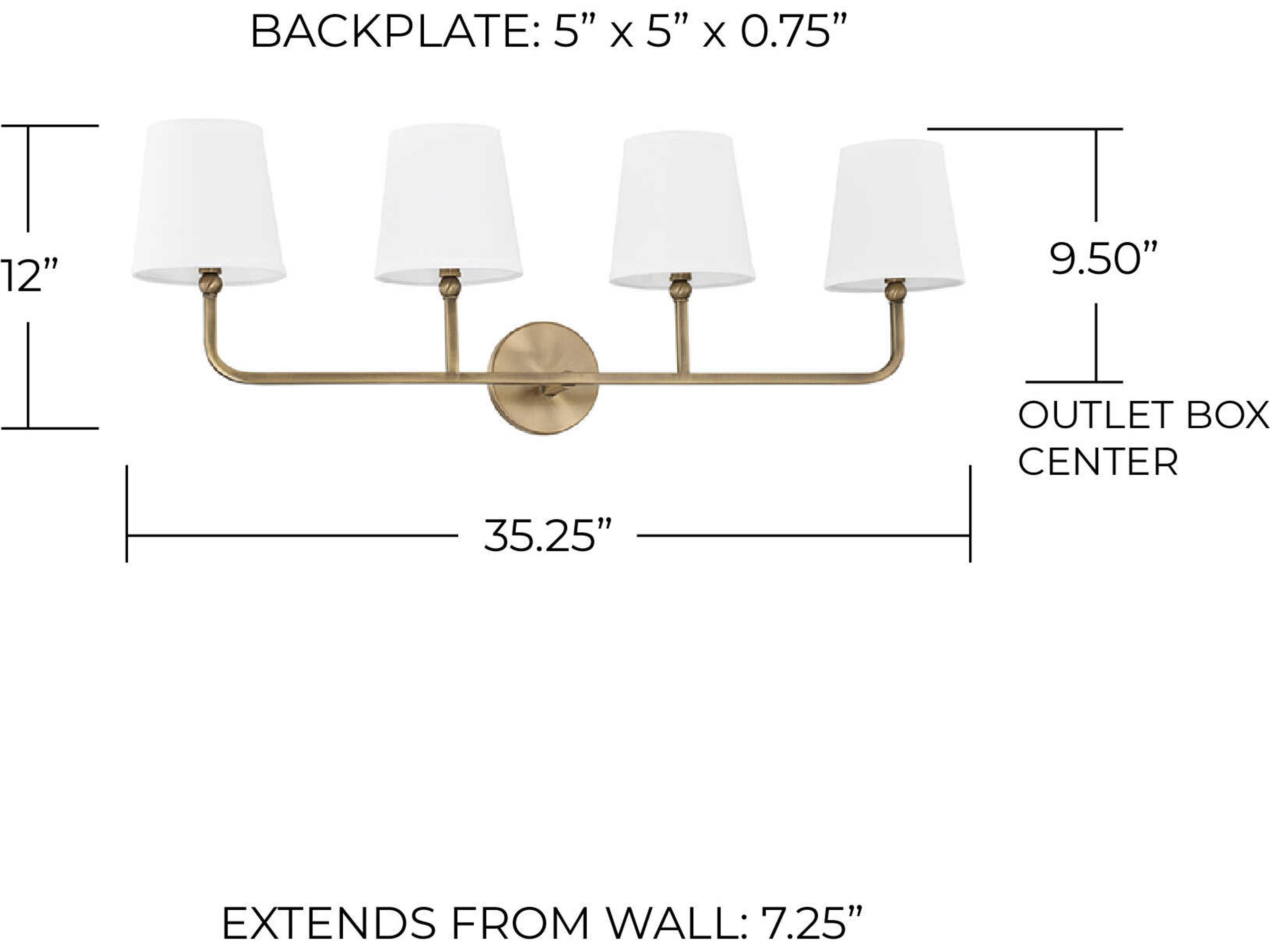 Capital Lighting Dawson 4-Light Aged Brass Vanity Light