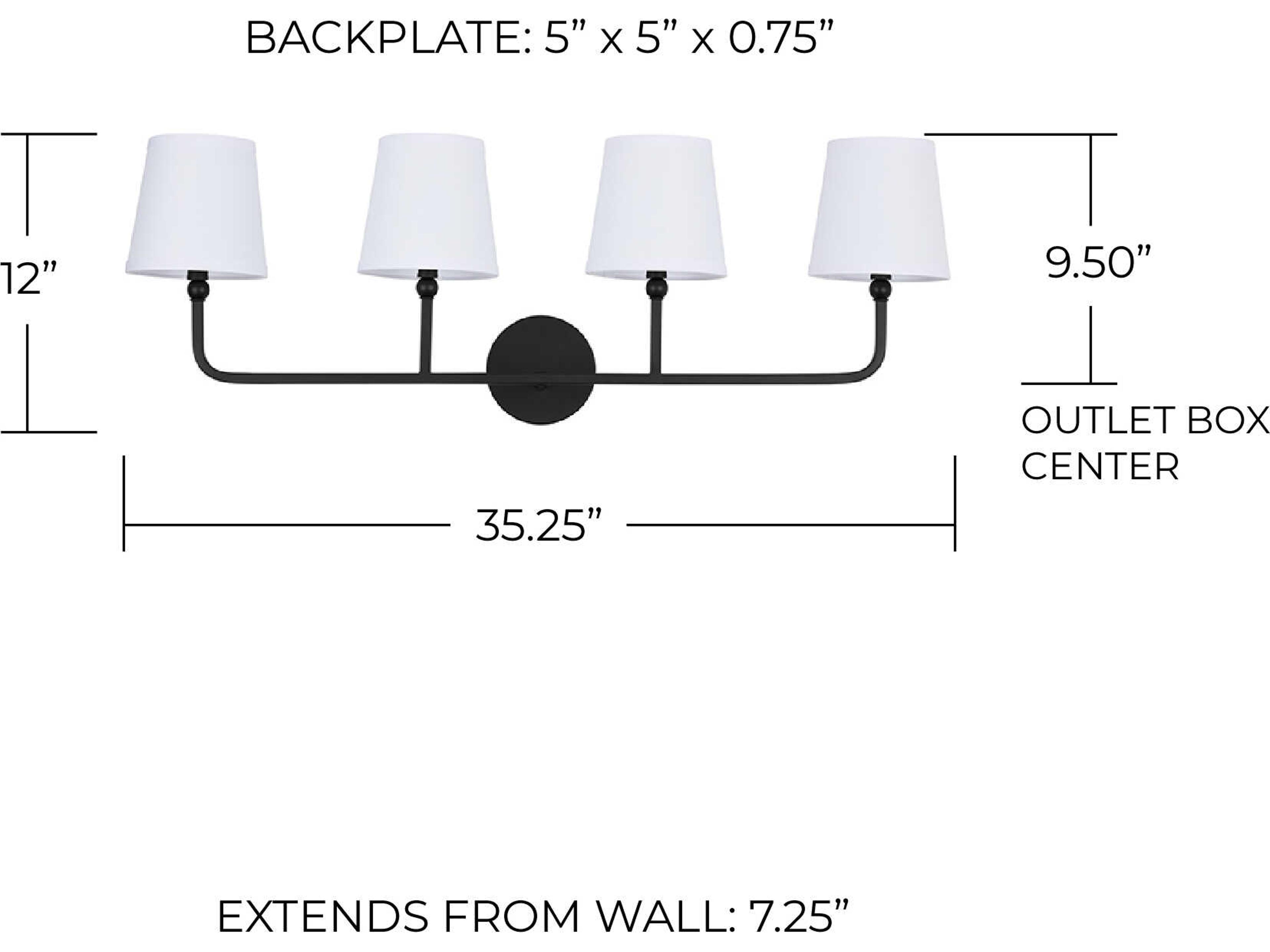 Capital Lighting Dawson 4-Light Matte Black Vanity Light