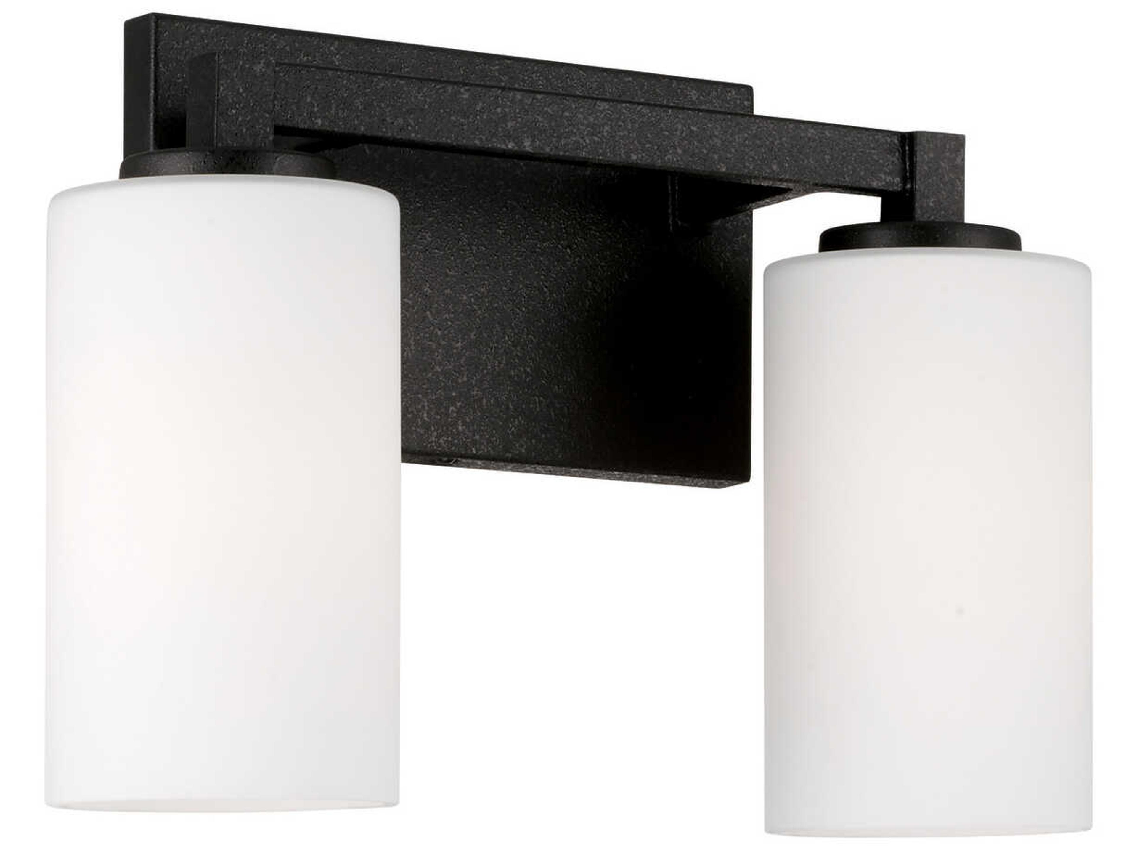 Ravenwood 2-Light Black Iron Glass Vanity Light