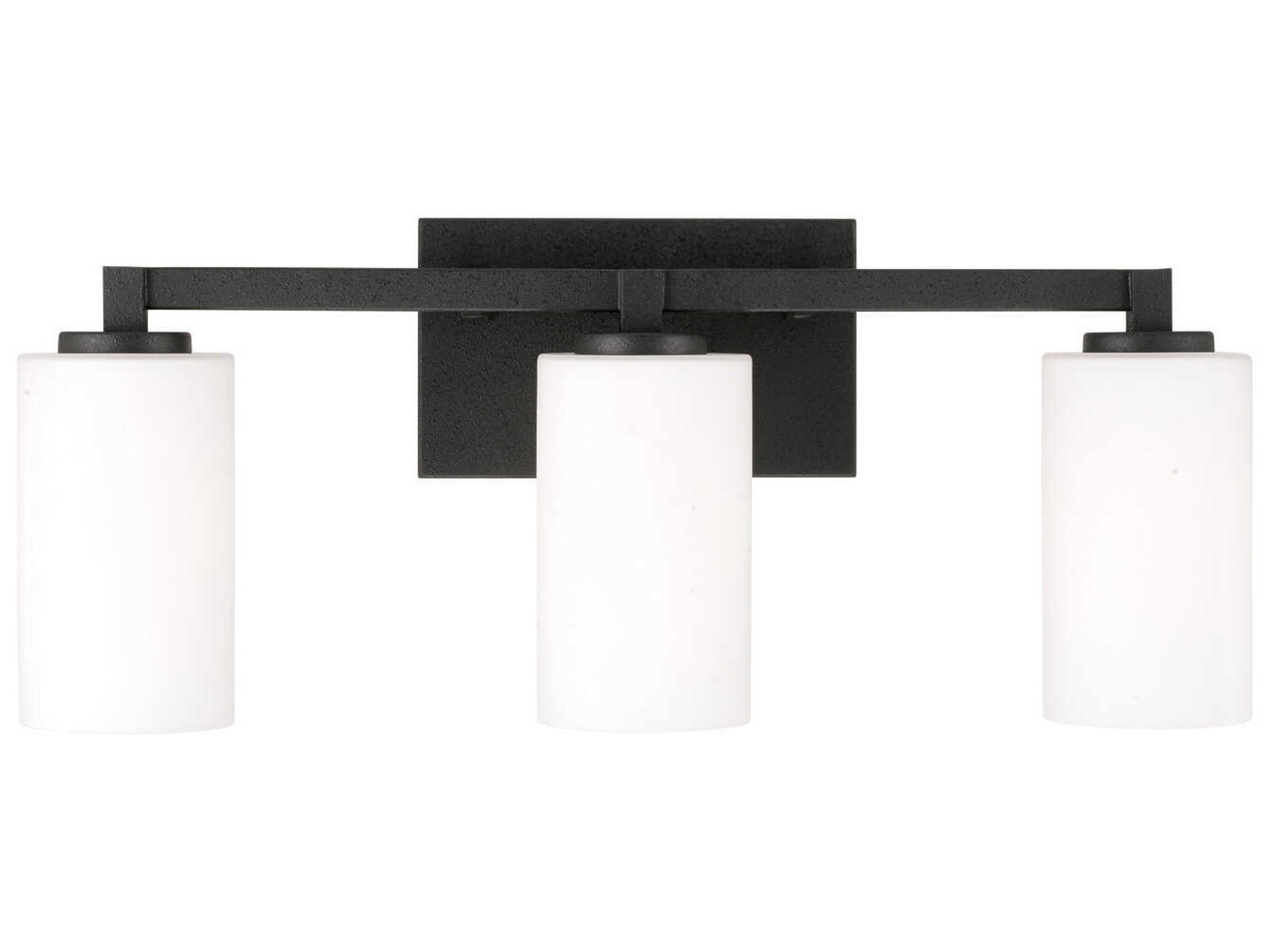 Capital Lighting Ravenwood 3-Light Black Iron Glass Vanity Light