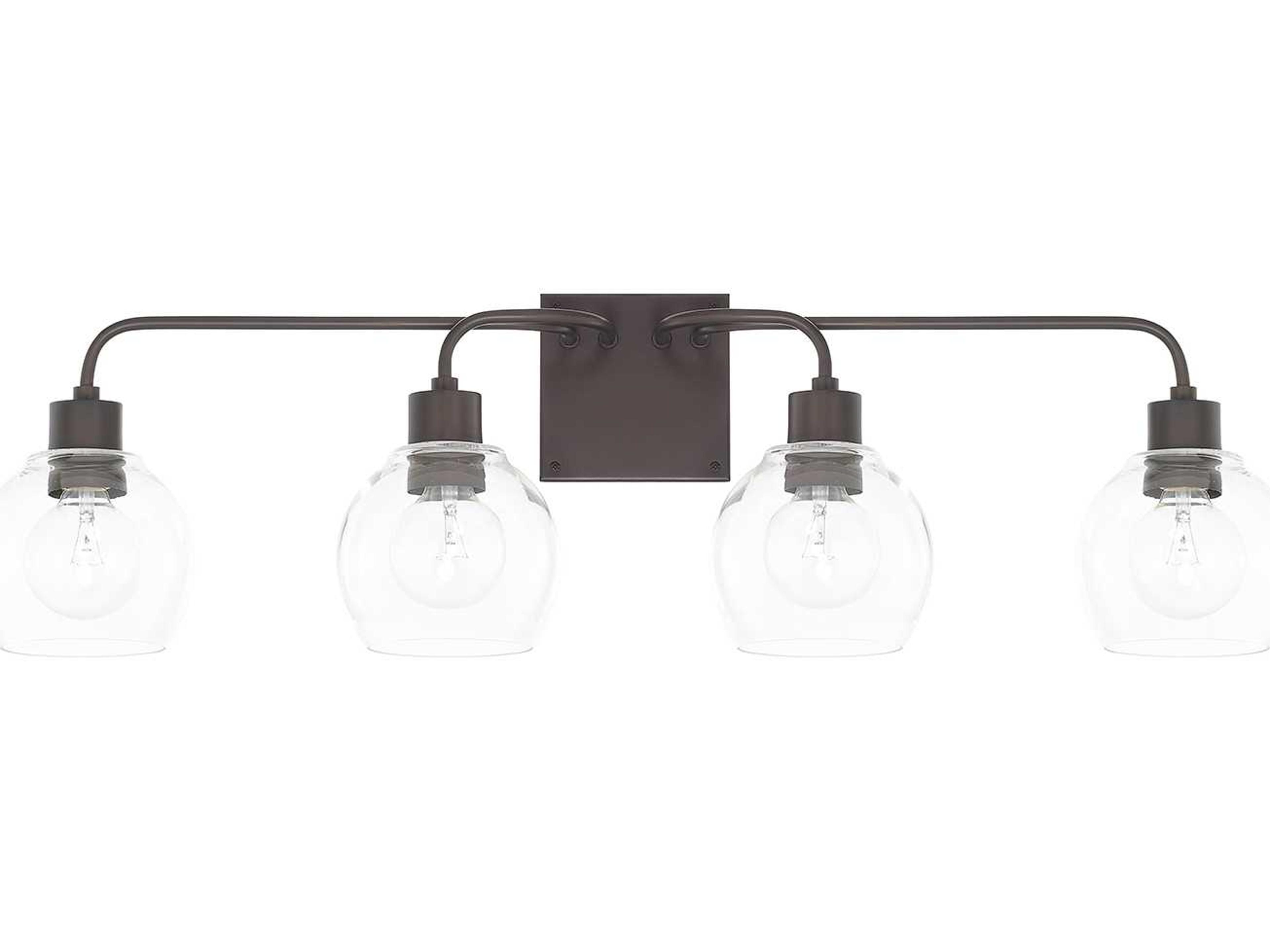 Tanner 4-Light Bronze Glass Vanity Light