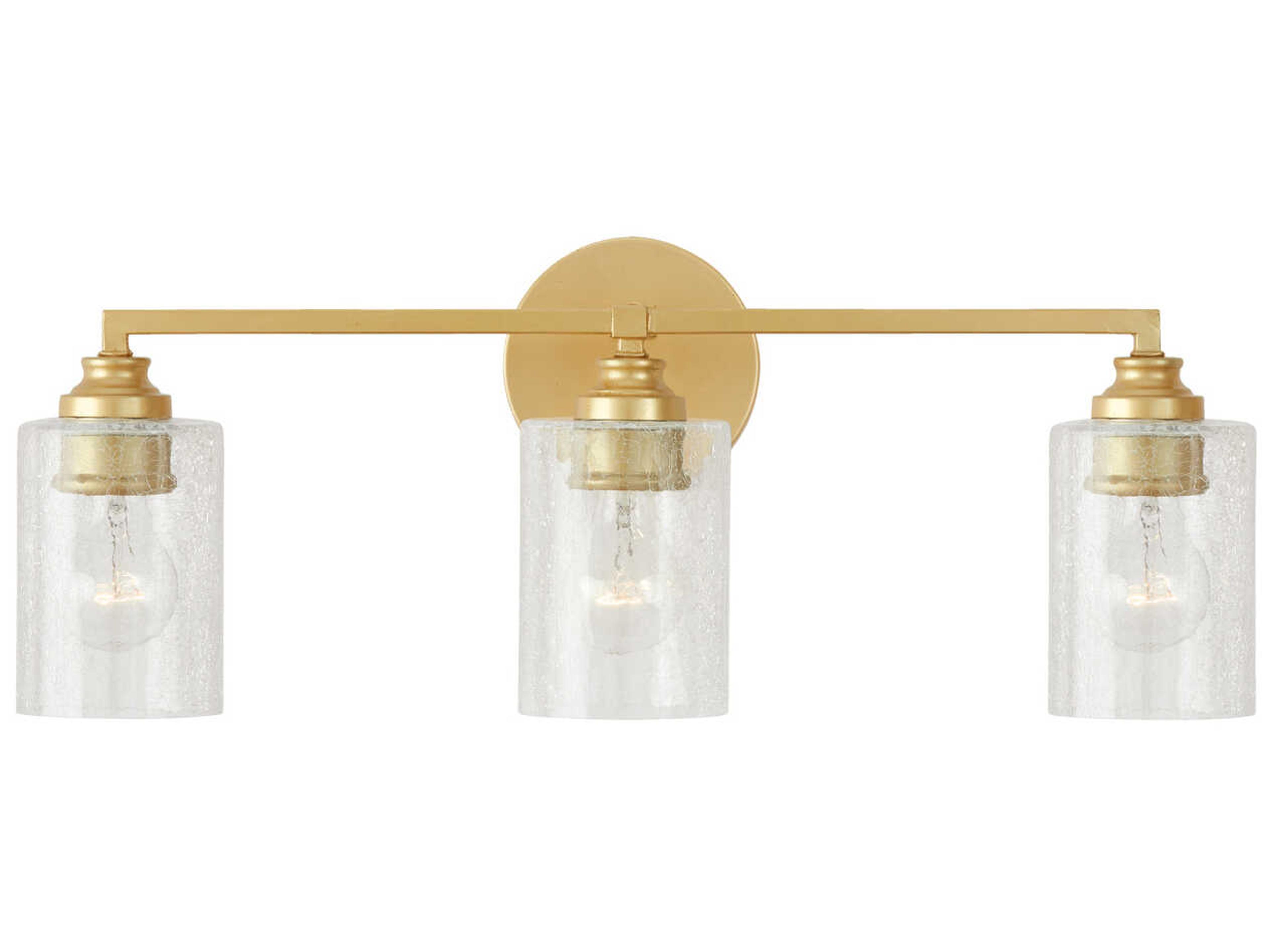 Milan 3-Light Gold Glass Vanity Light