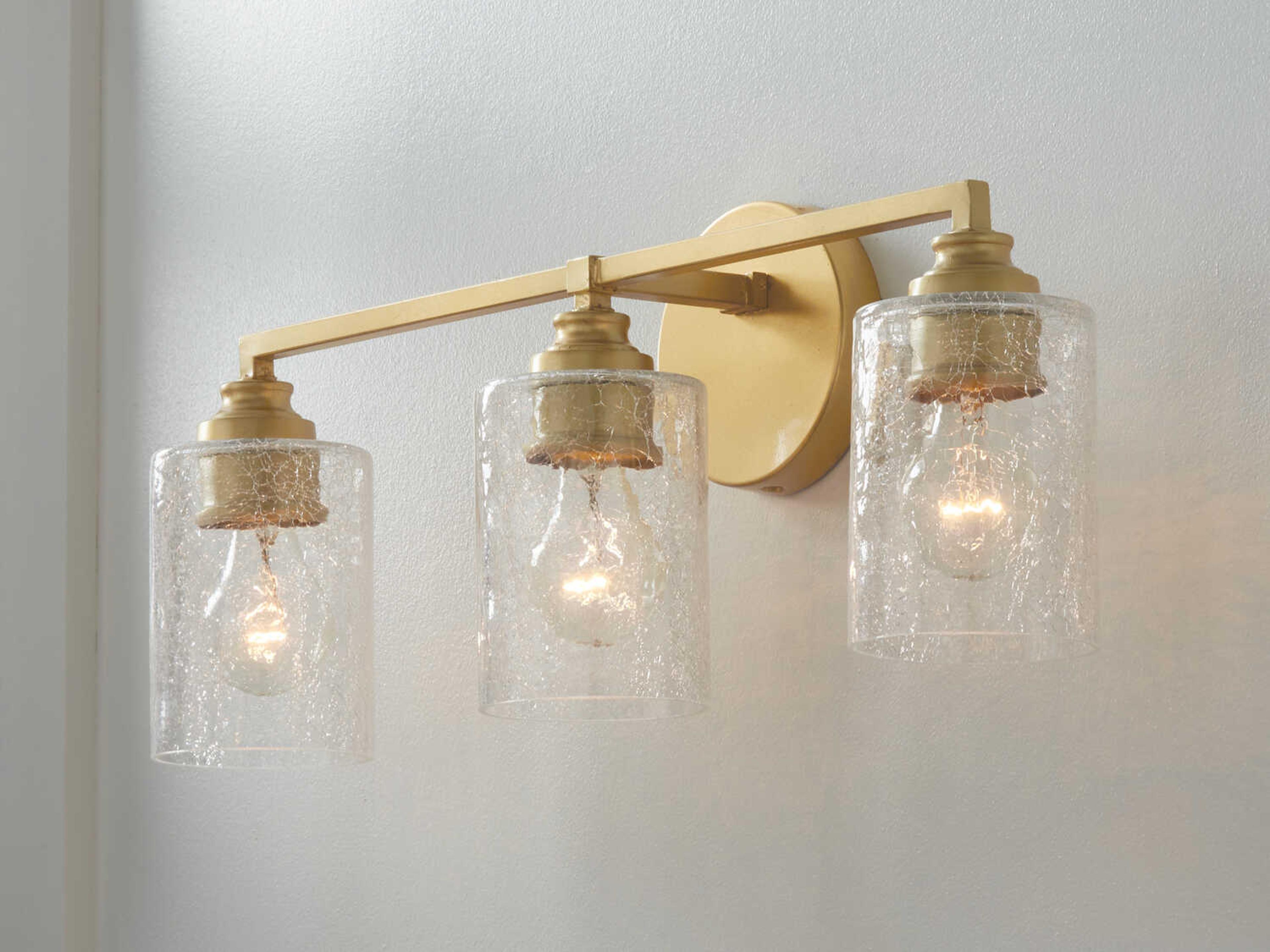 Capital Lighting Milan 3-Light Gold Glass Vanity Light