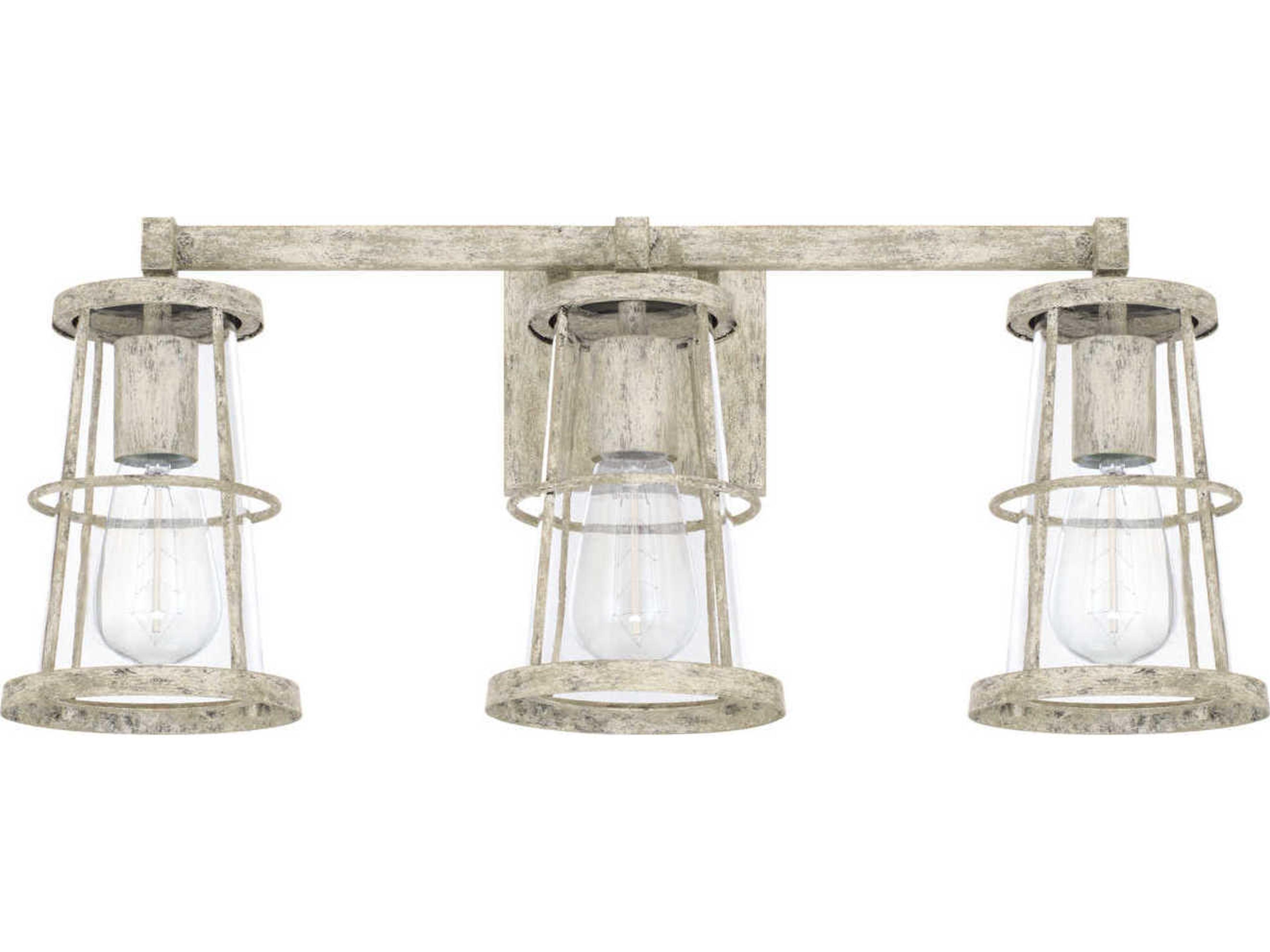 Beaufort 3-Light Mystic Sand Gray Glass Vanity Light