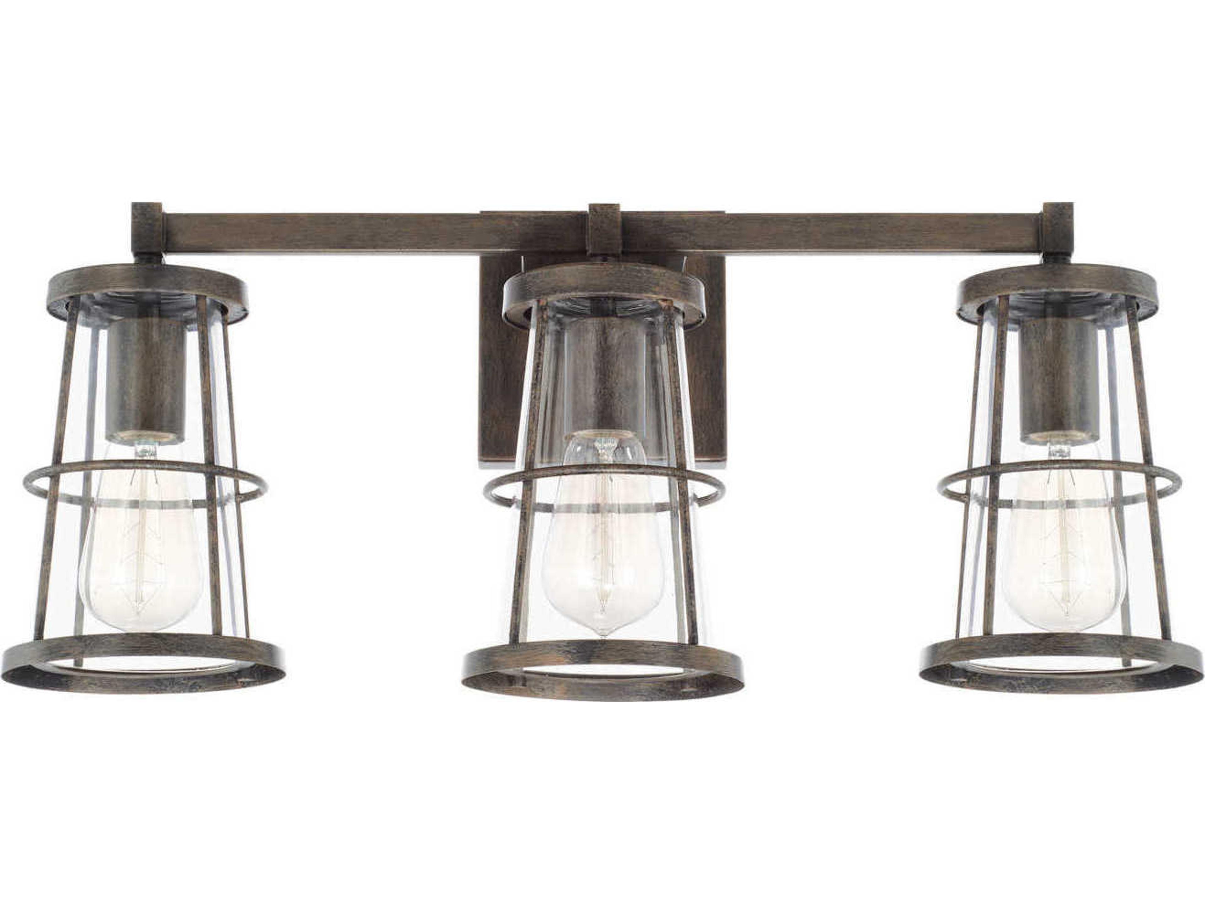 Beaufort 3-Light Nordic Grey Glass Vanity Light