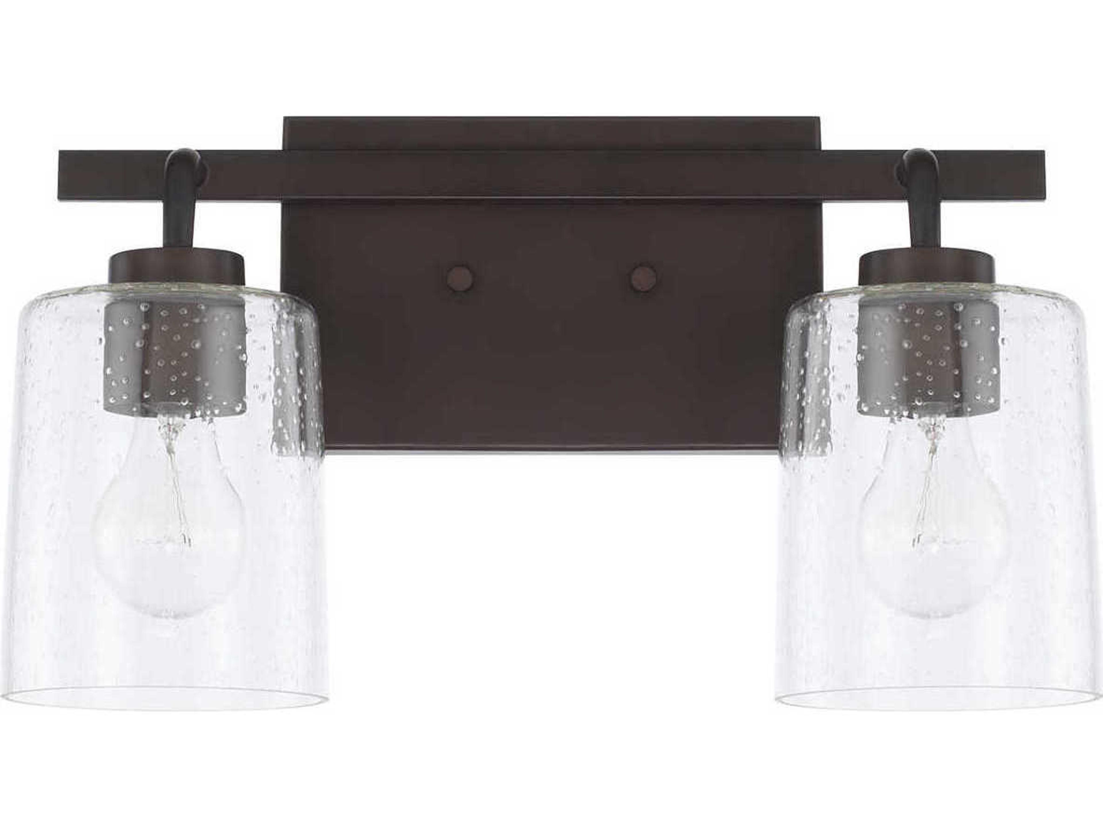 Greyson 2-Light Bronze Glass Vanity Light