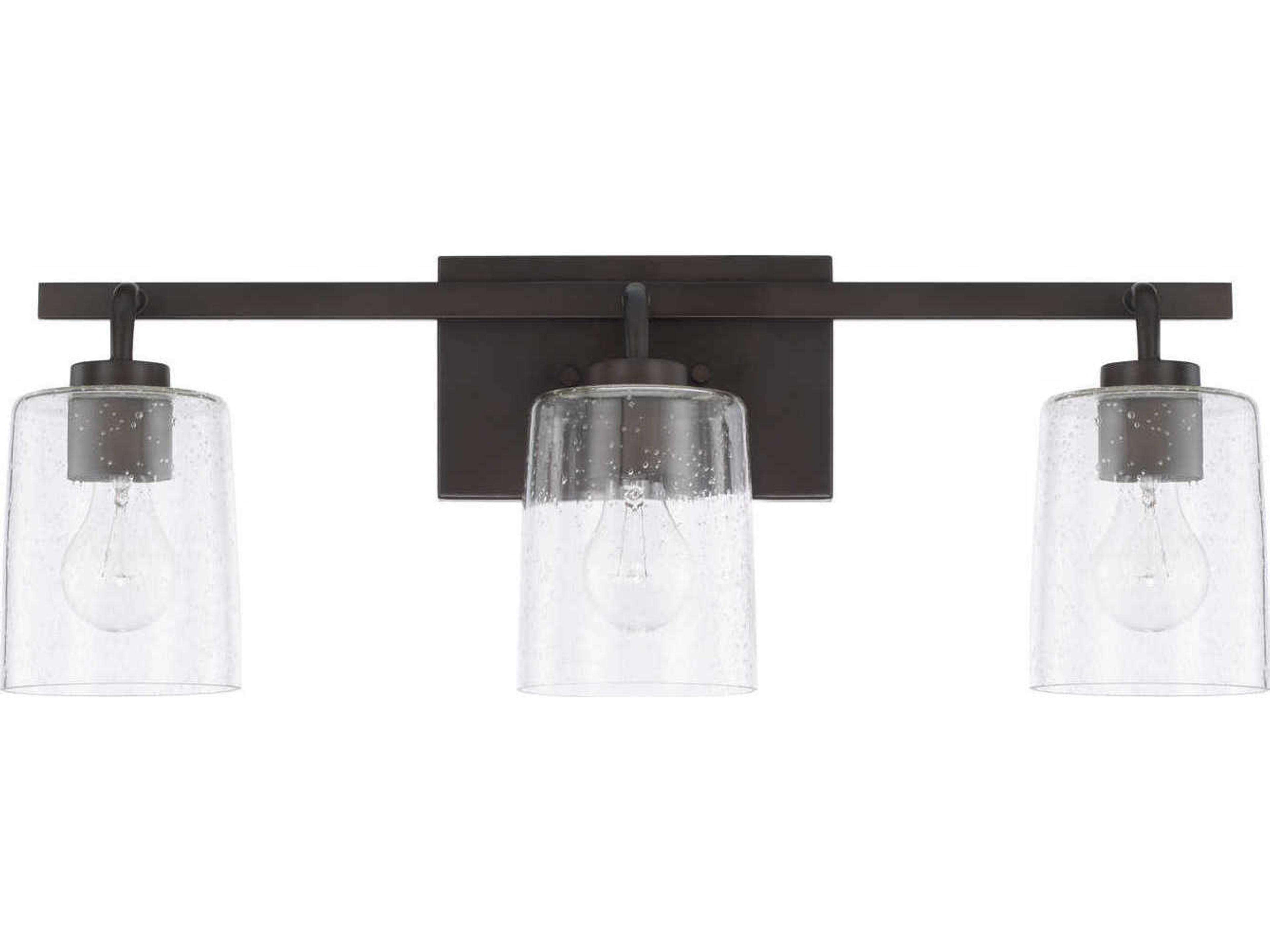 Greyson 3-Light Bronze Glass Vanity Light