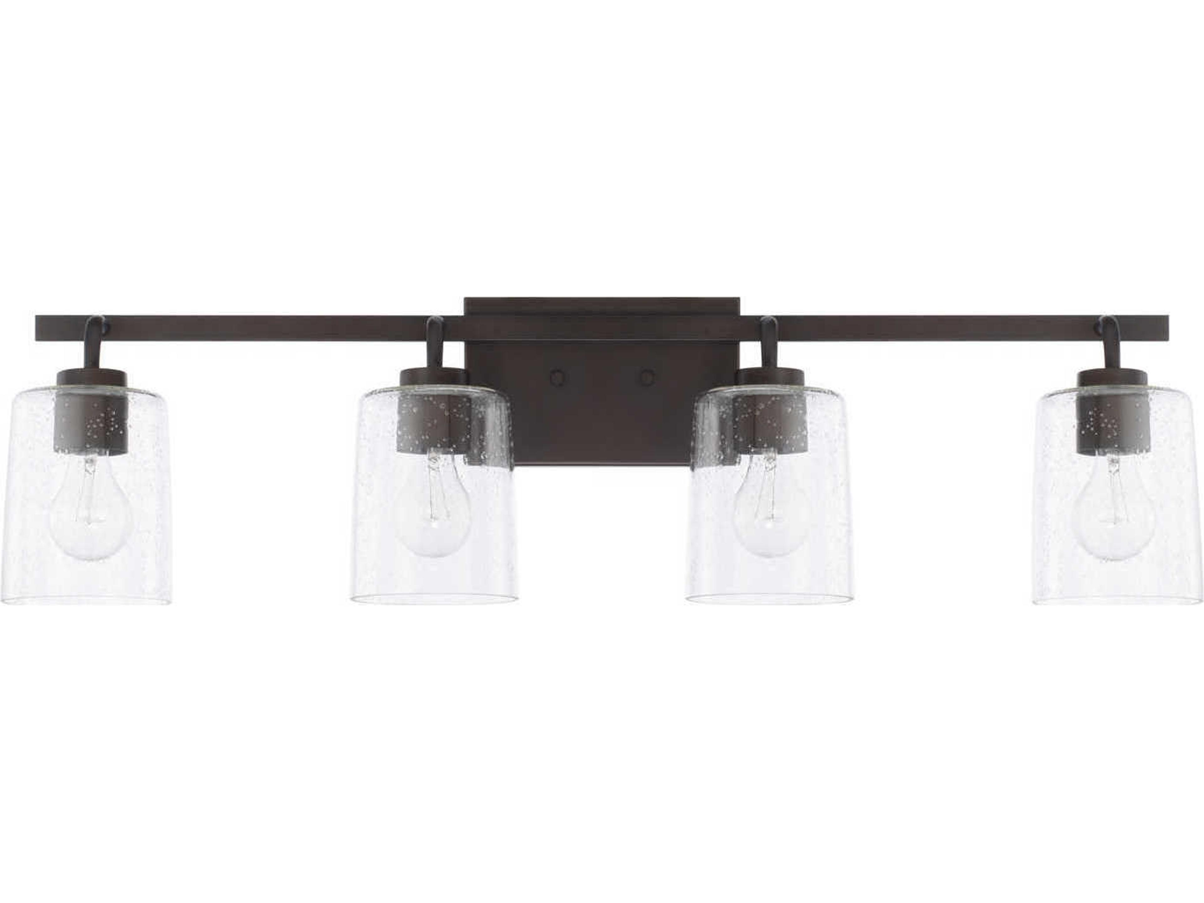 Greyson 4-Light Bronze Glass Vanity Light
