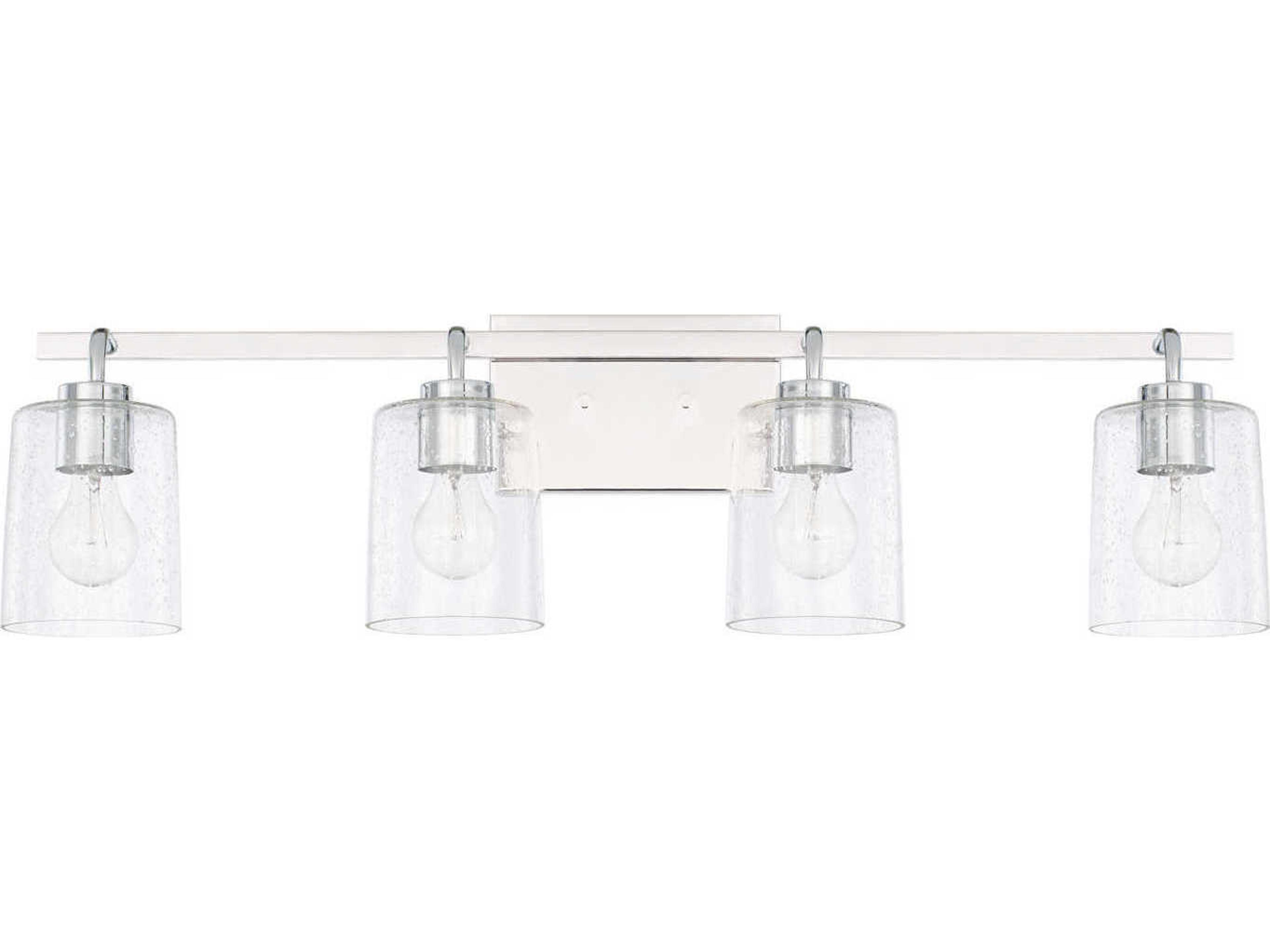 Greyson 4-Light Chrome Glass Vanity Light